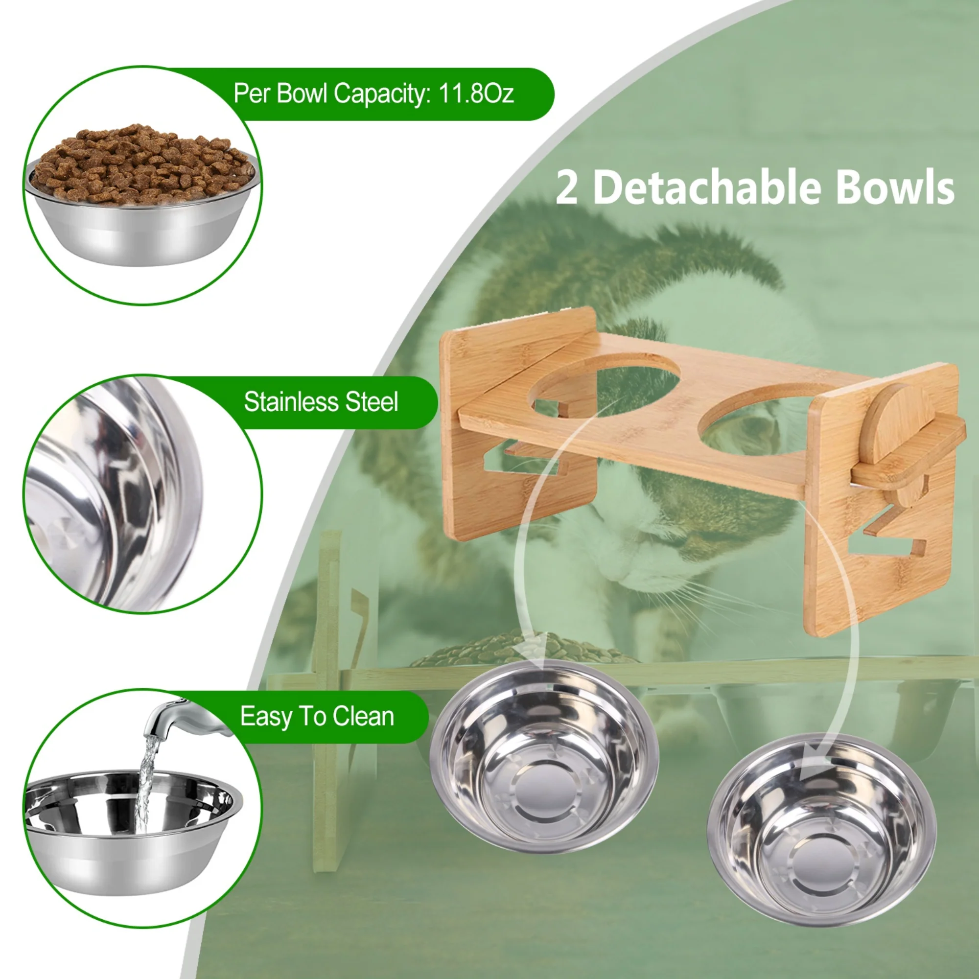 GBruno Bamboo Double Dog Raised Bowls - Image 4
