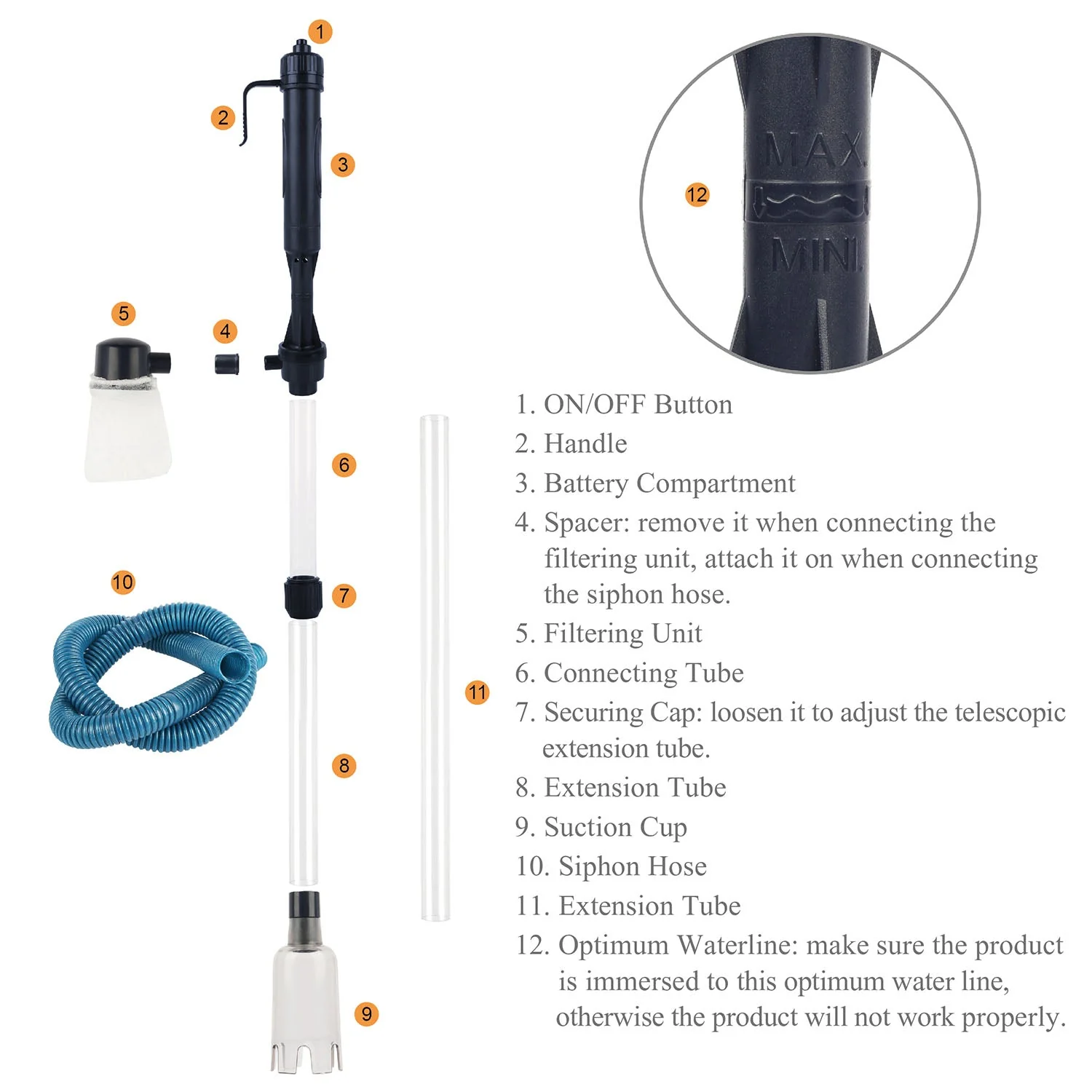 GBruno Battery-Operated Aquarium Vacuum - Image 4