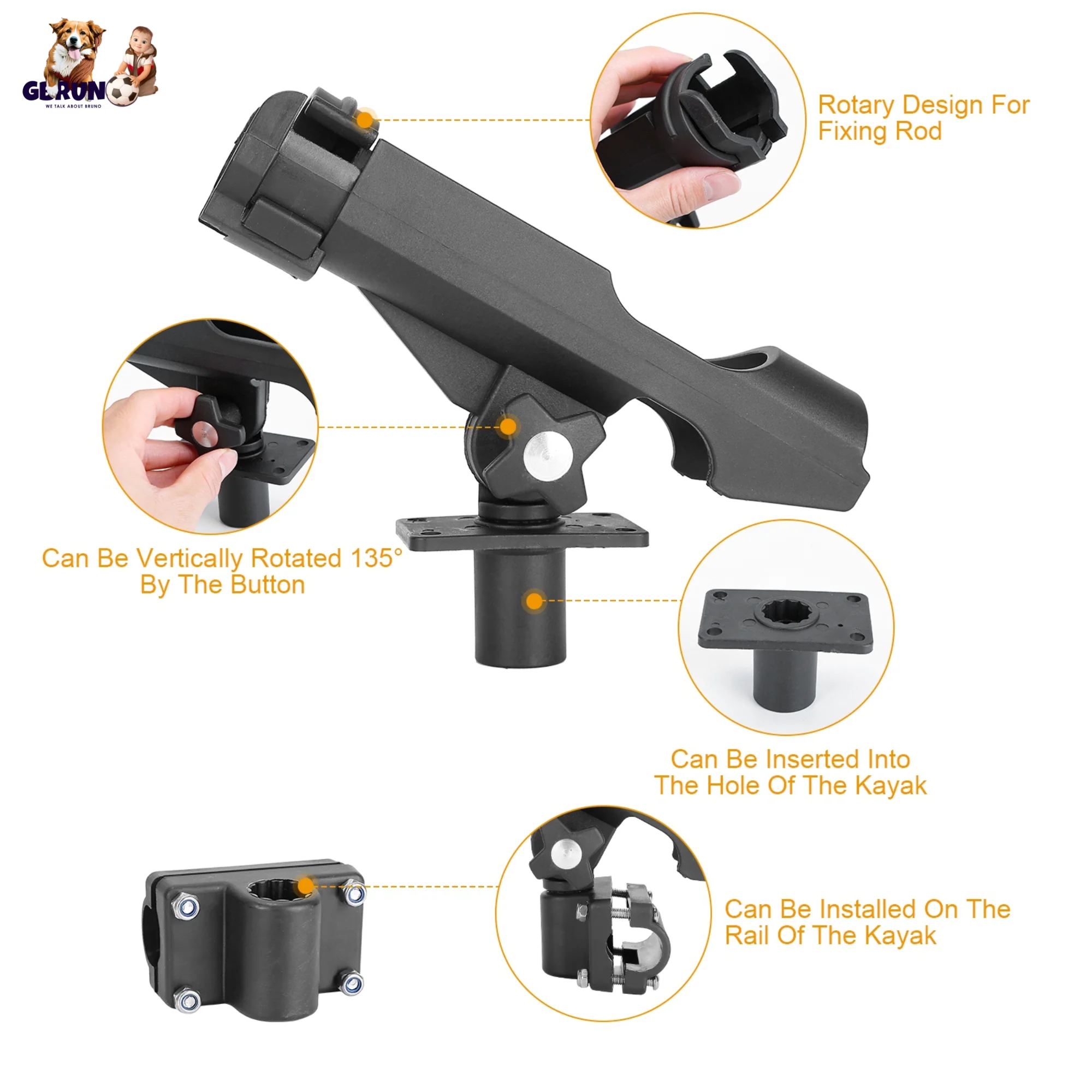 GBruno Boat Fishing Pole Rod Holder - Image 3