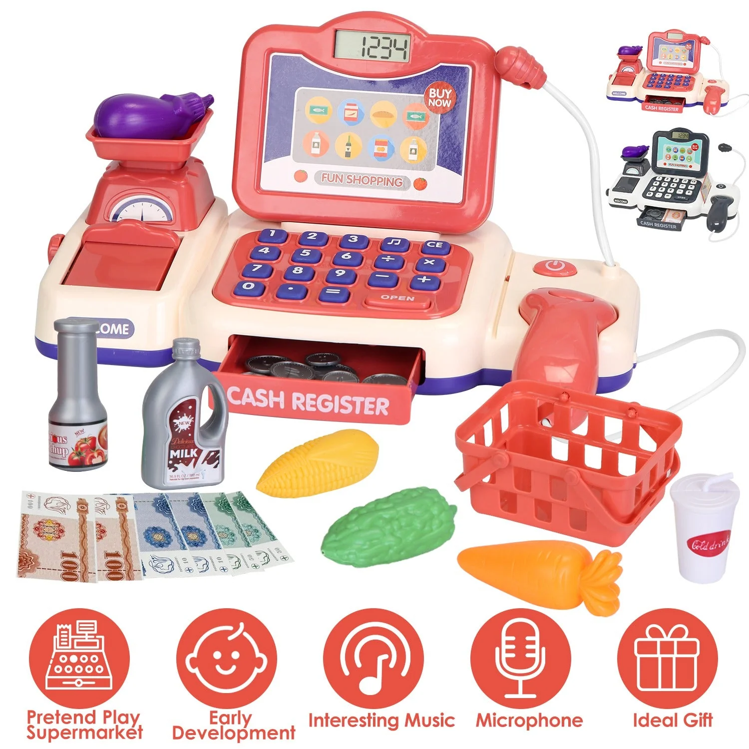 GBruno Cash Register Pretend Play Cashier Toy - Image 2