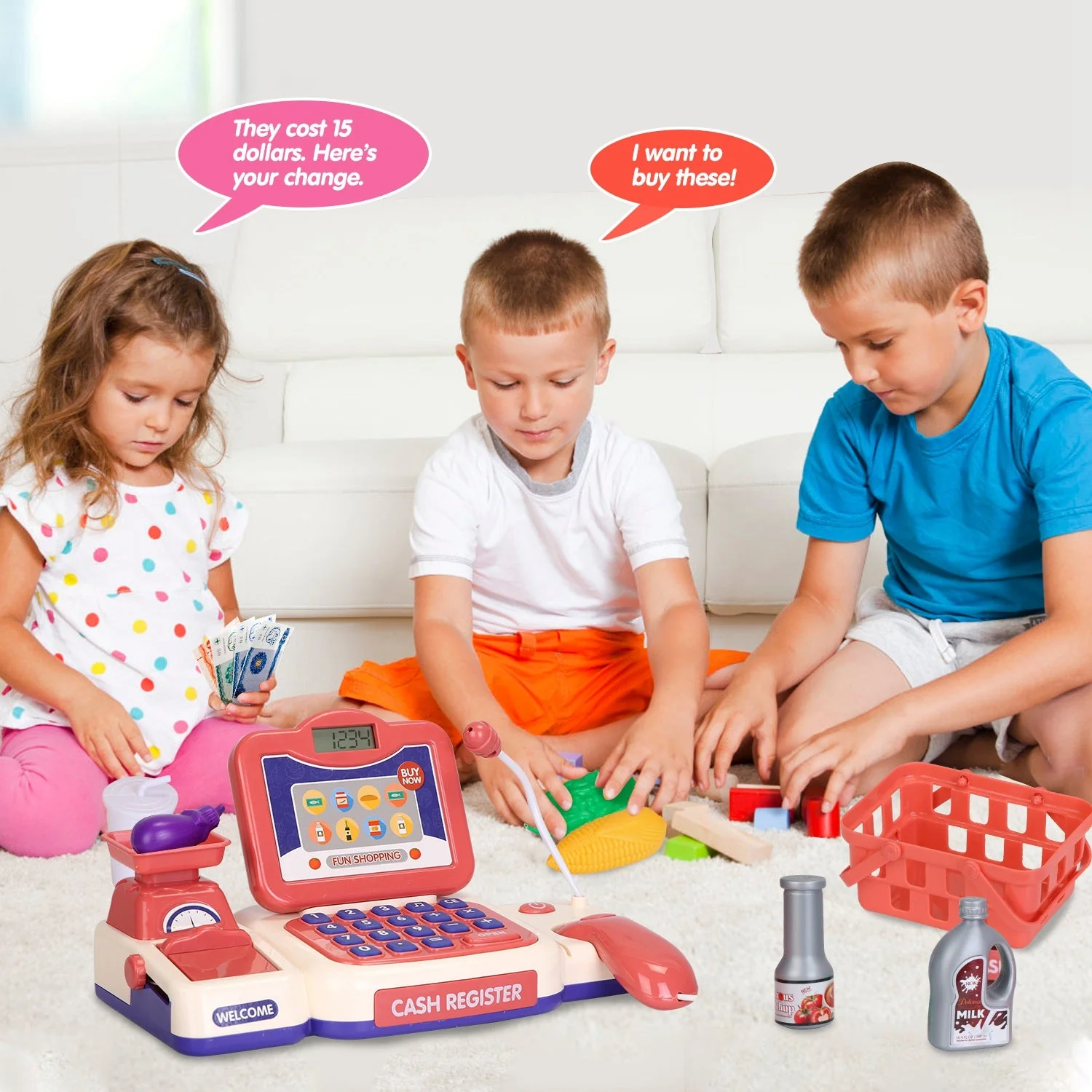 GBruno Cash Register Pretend Play Cashier Toy - Image 6