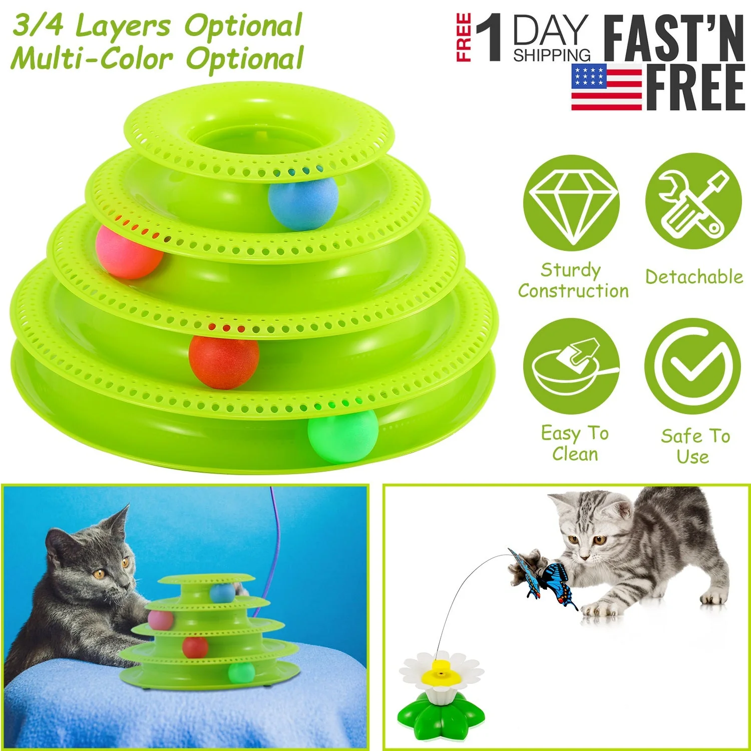 GBruno Cat Track Tower Toys - Image 4