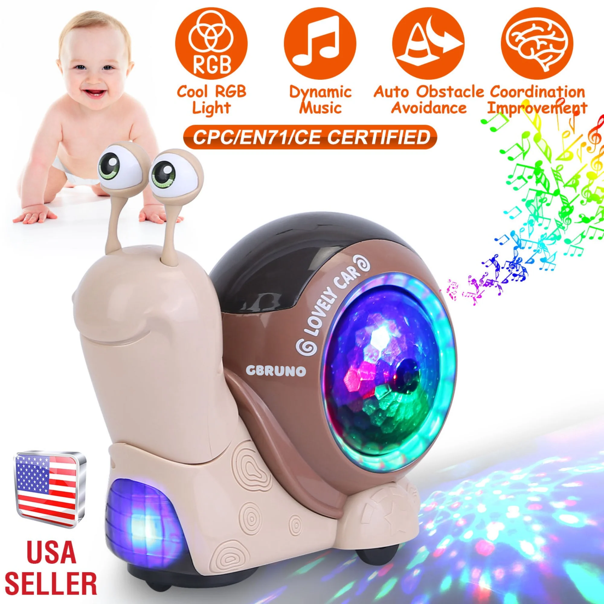 GBruno Crawling Snail Baby Toy - Image 2