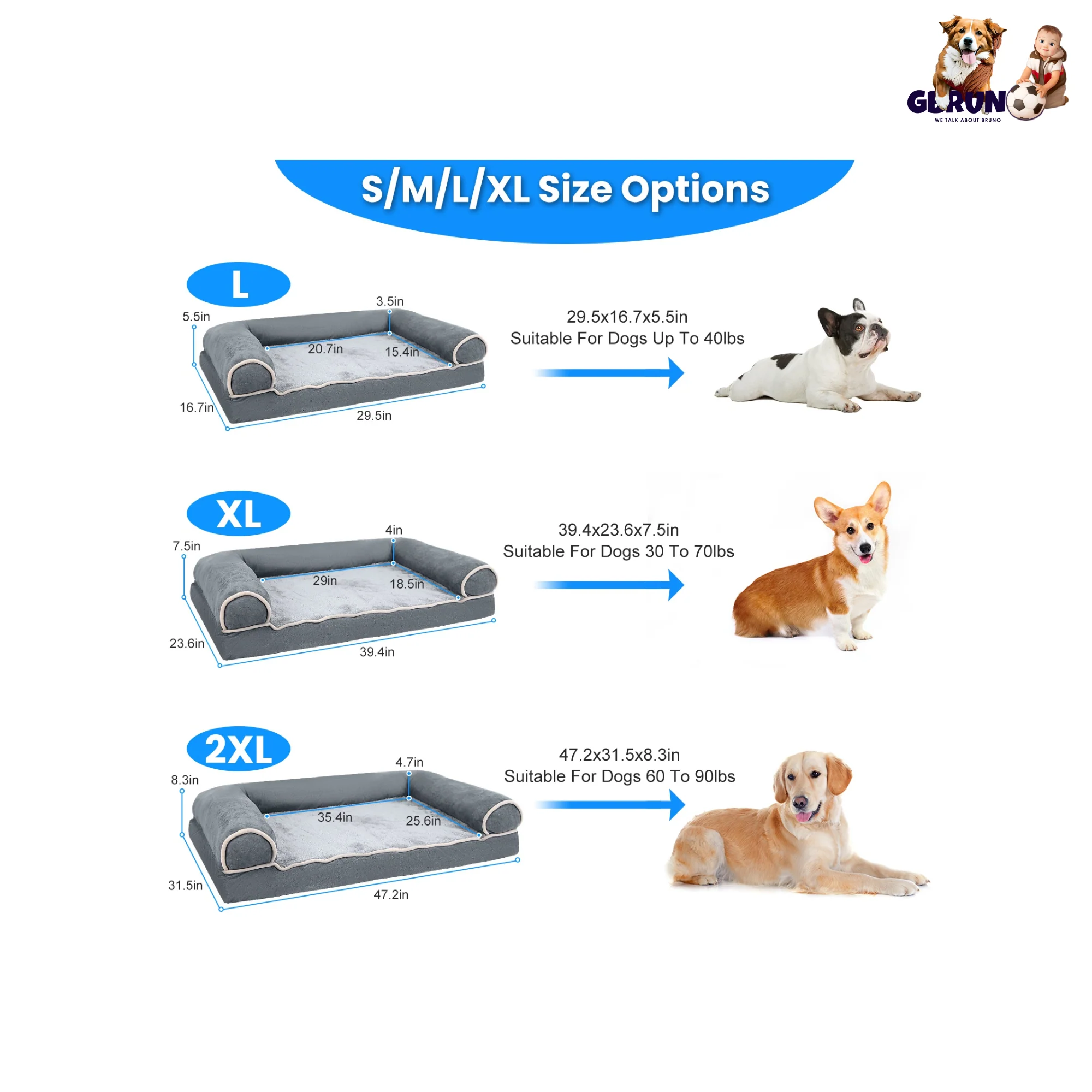 GBruno Dog Bed Pet Bed - Image 3