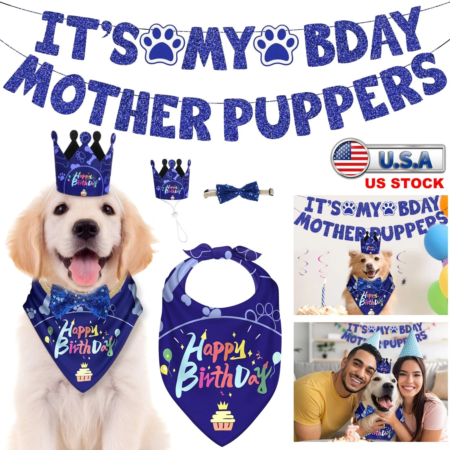 GBruno Dog Birthday Bandana Hat - Image 2