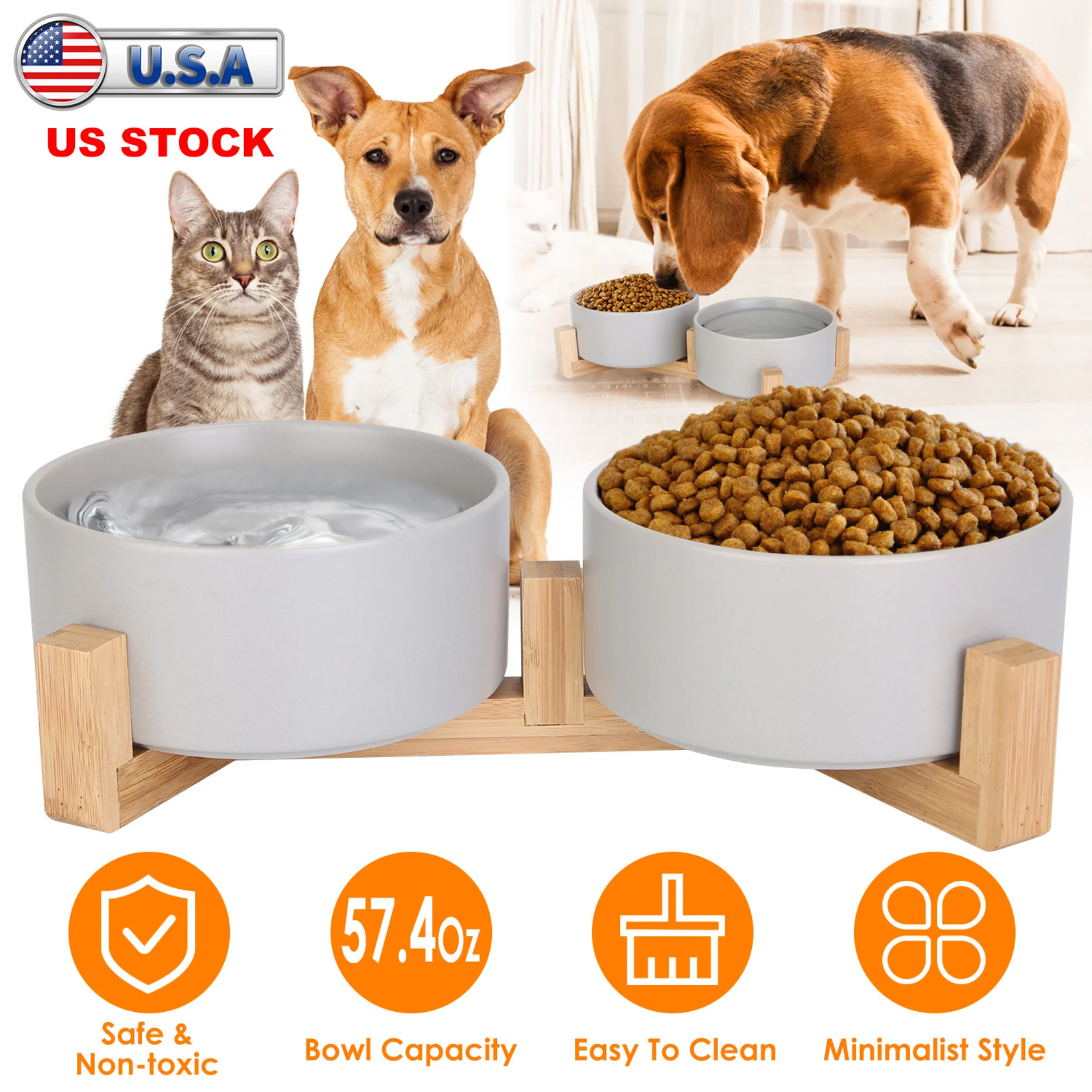 GBruno Double 28.7Oz Ceramic Pet Bowls - Image 2