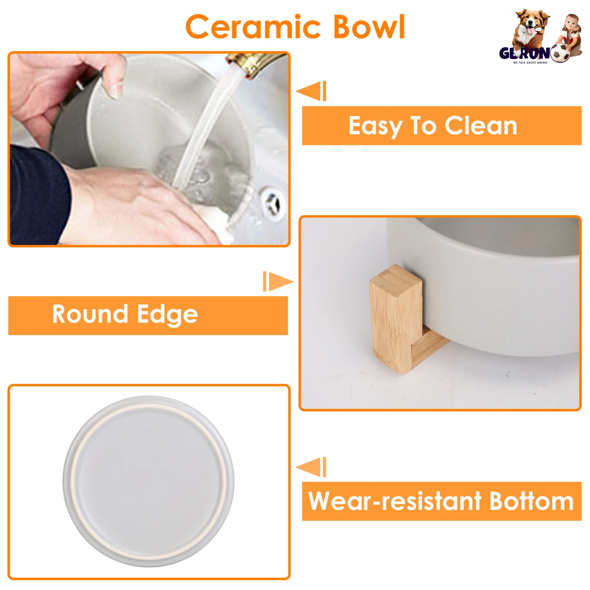 GBruno Double 28.7Oz Ceramic Pet Bowls - Image 6