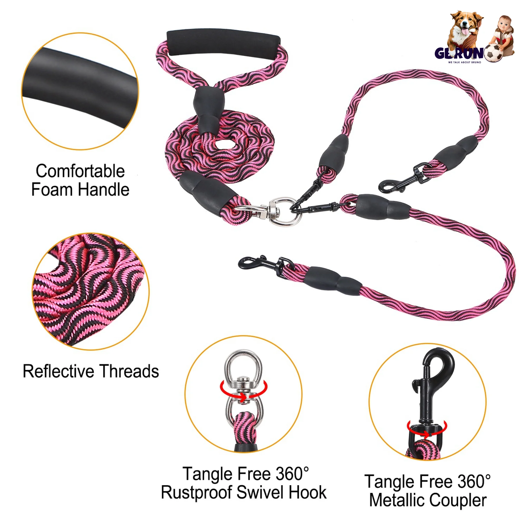 GBruno Double Dogs Leash - Image 4