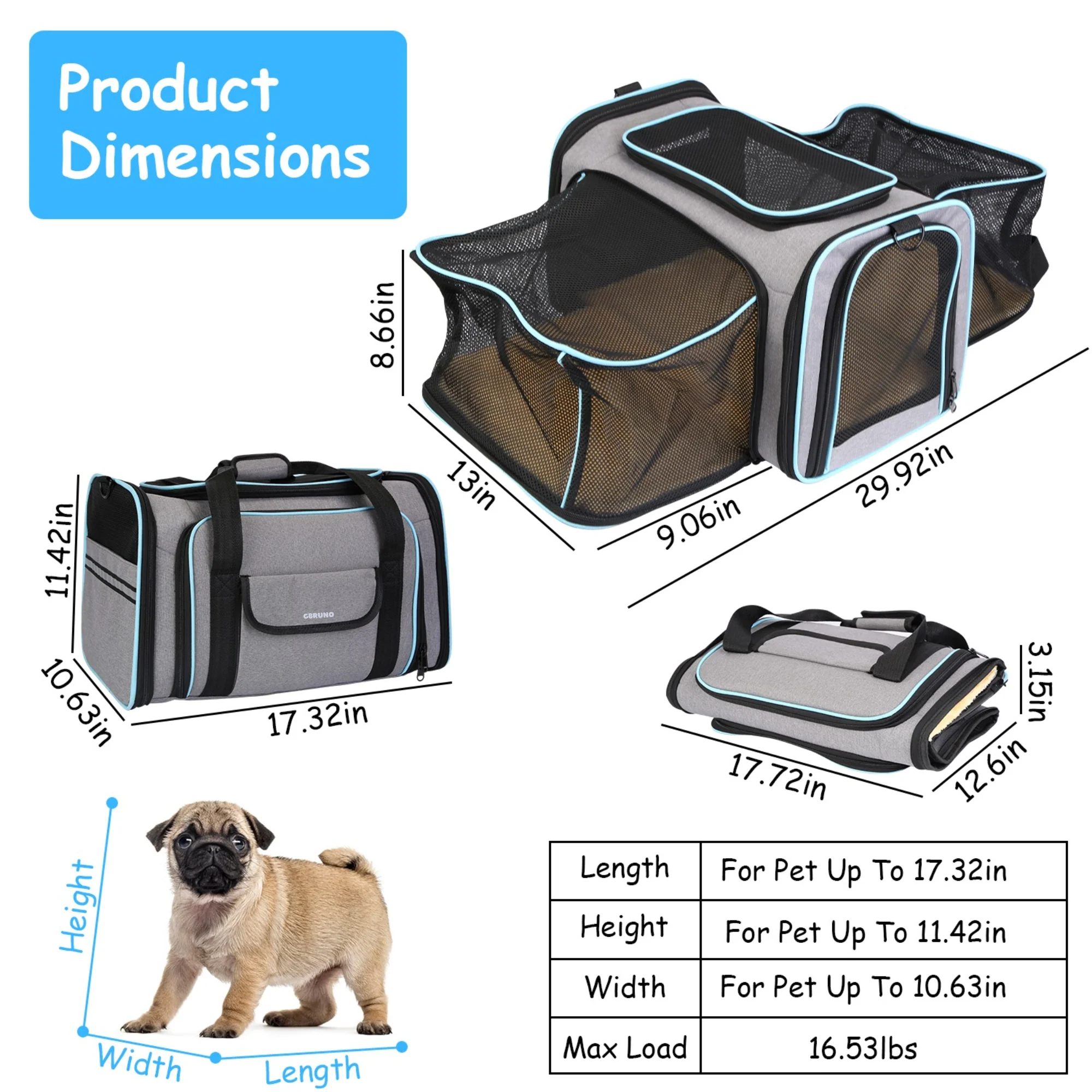 GBruno Expandable Pet Carrier - Image 6
