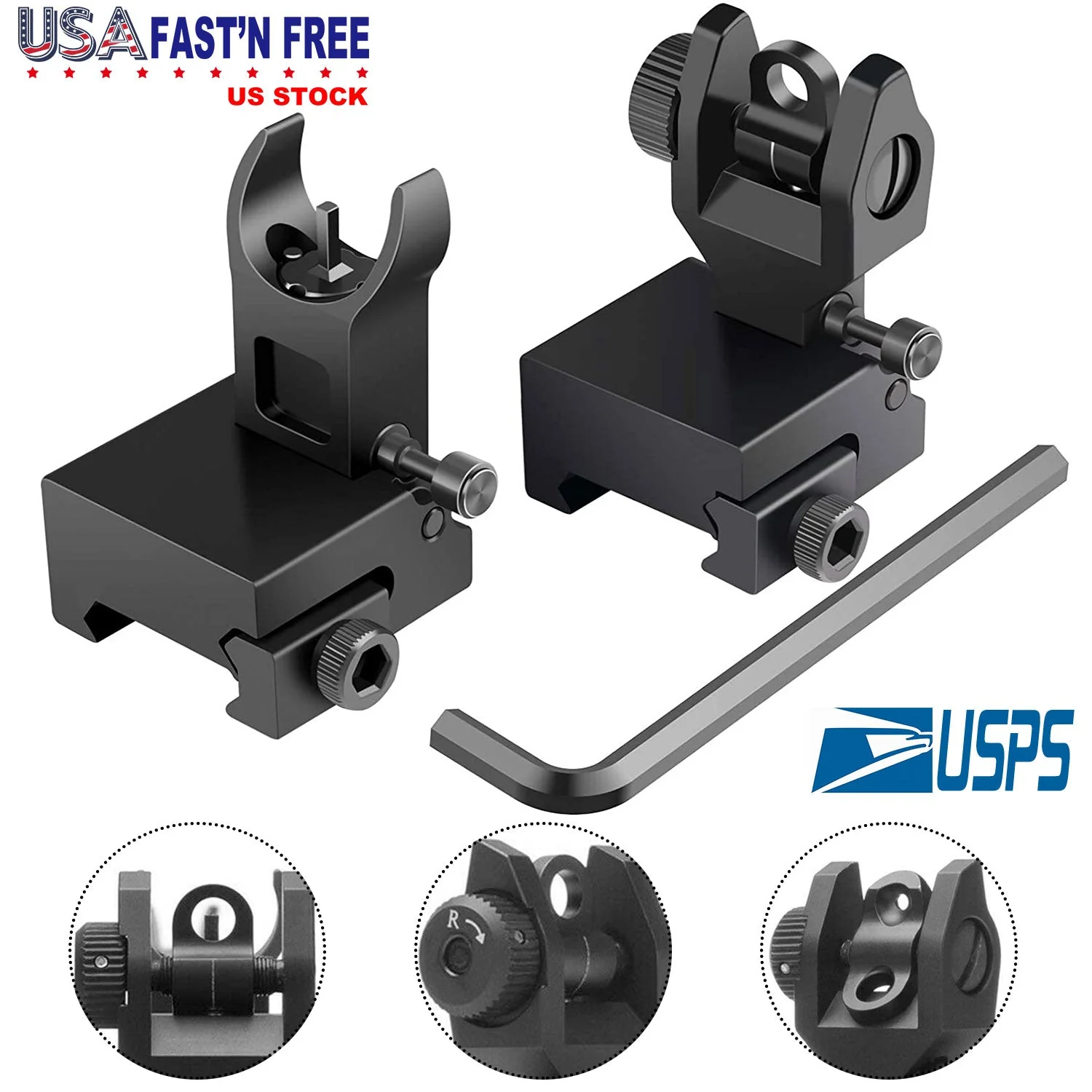 GBruno Flip Up Rear Front Sights - Image 4