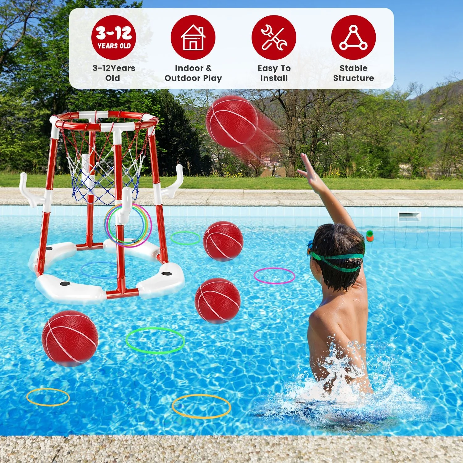 GBruno Floating Pool Basketball Game for Kids - Image 3