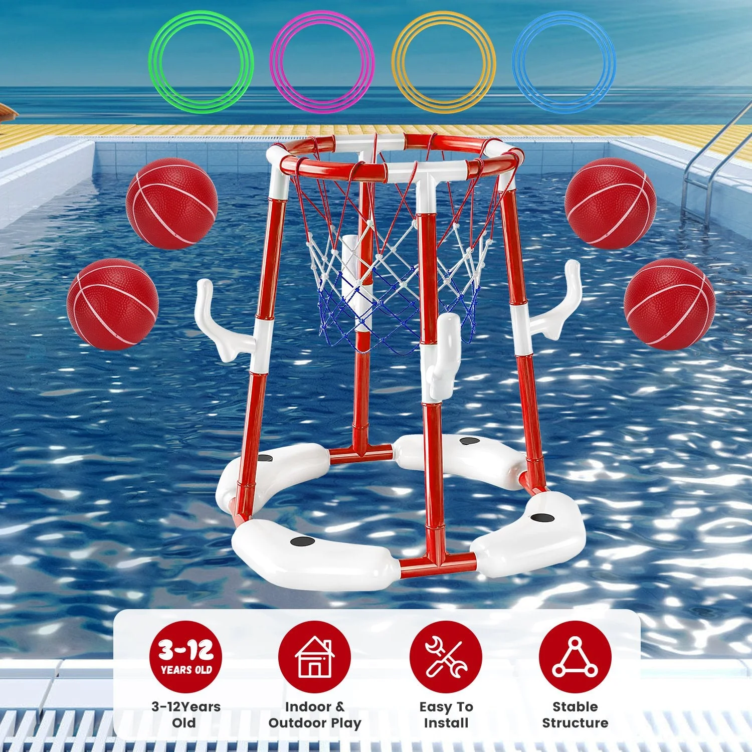 GBruno Floating Pool Basketball Game for Kids - Image 4