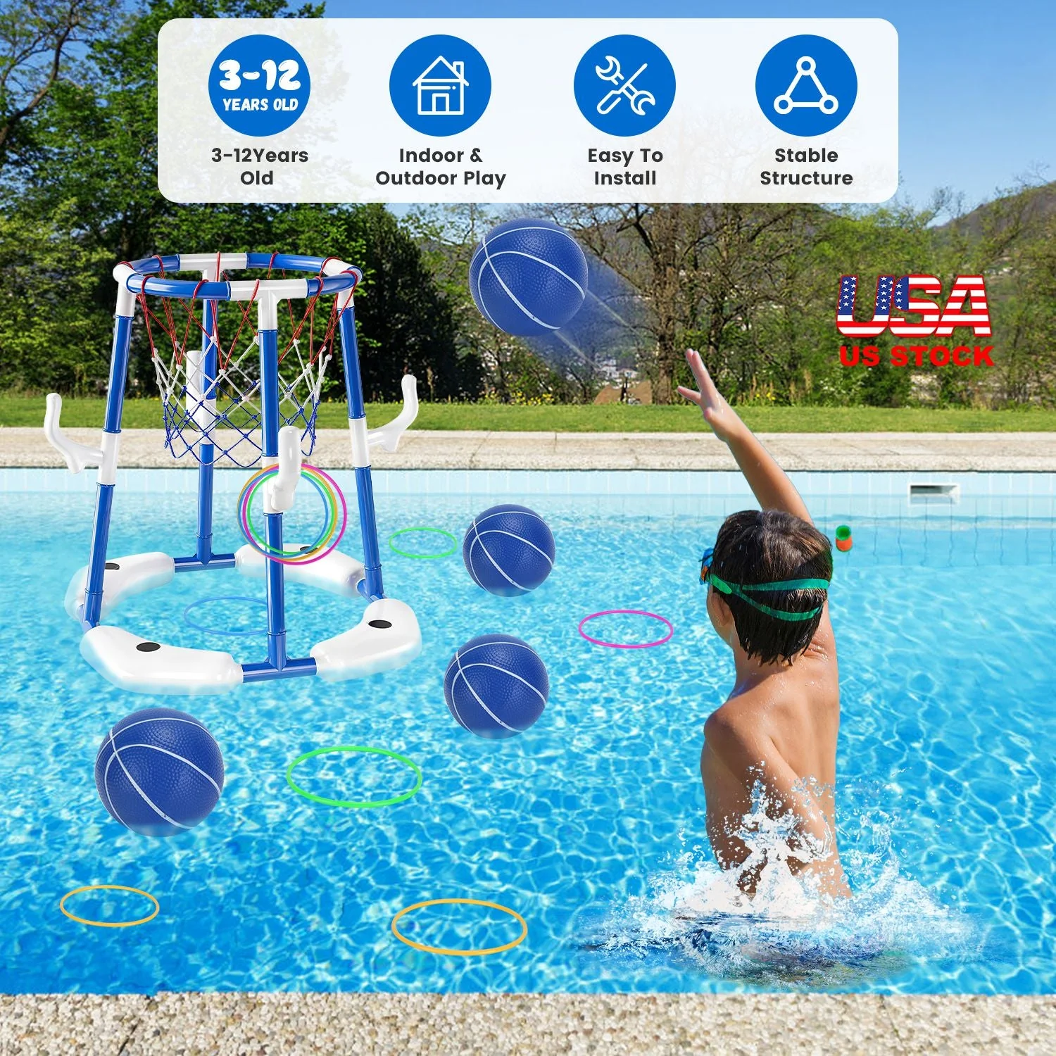 GBruno Floating Pool Basketball Game for Kids - Image 3