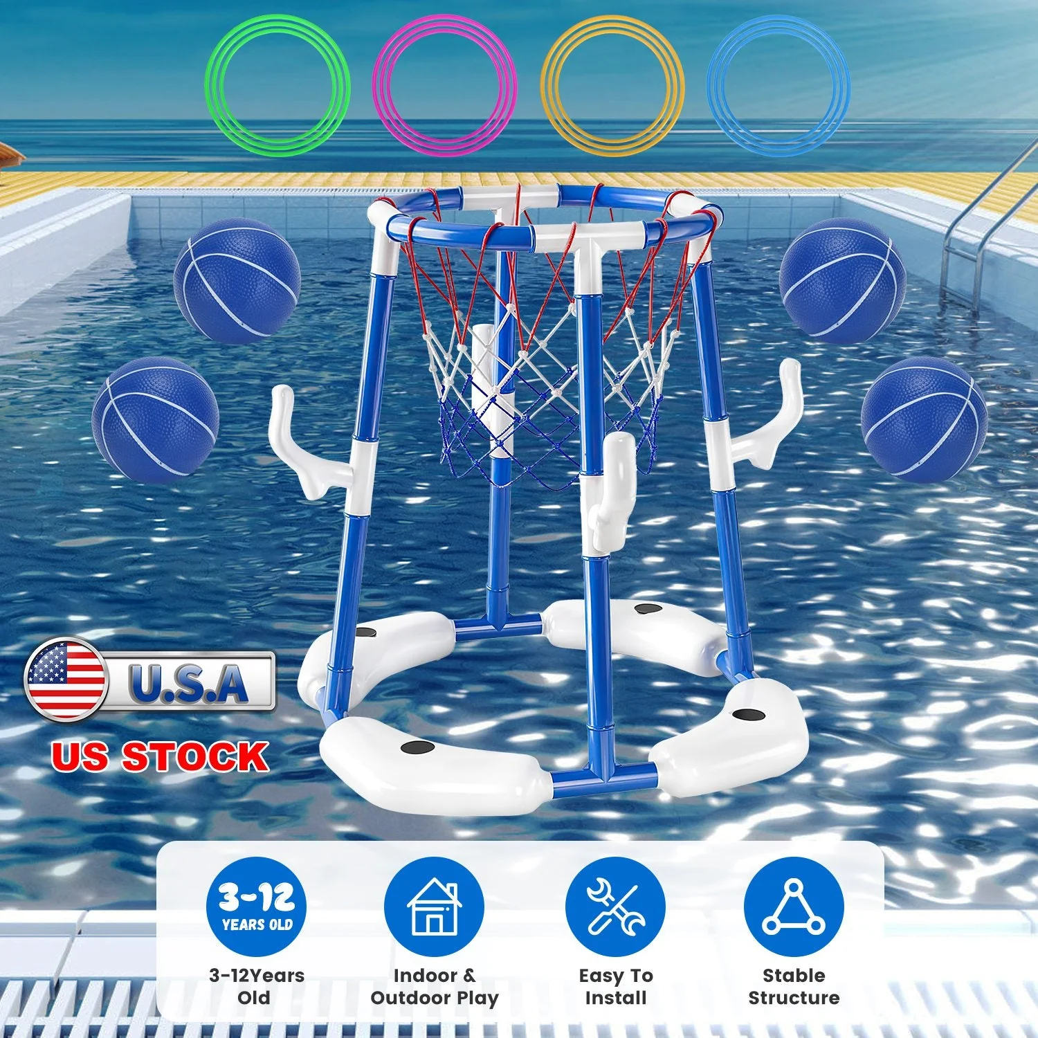 GBruno Floating Pool Basketball Game for Kids - Image 4