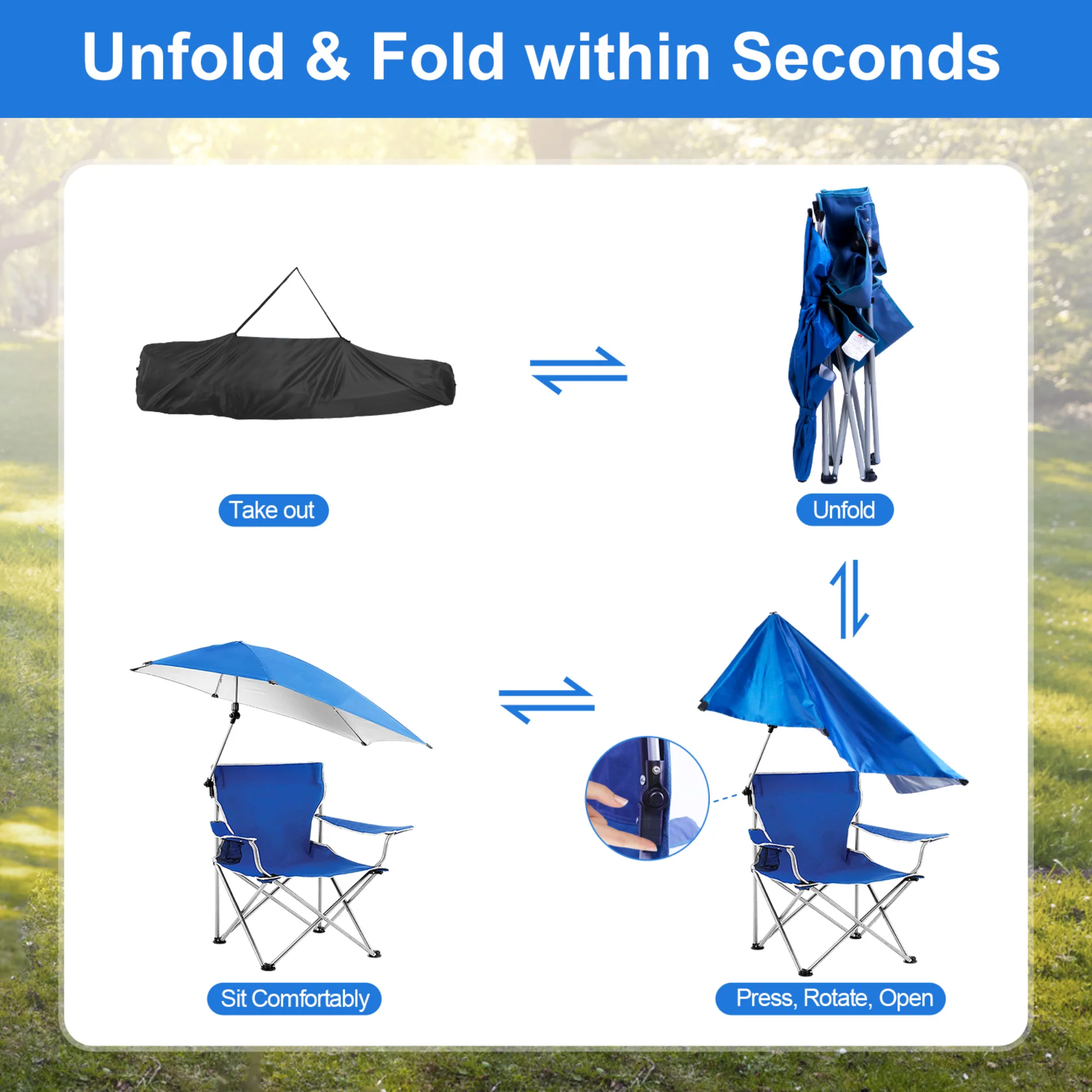 GBruno Foldable Beach Chair - Image 5