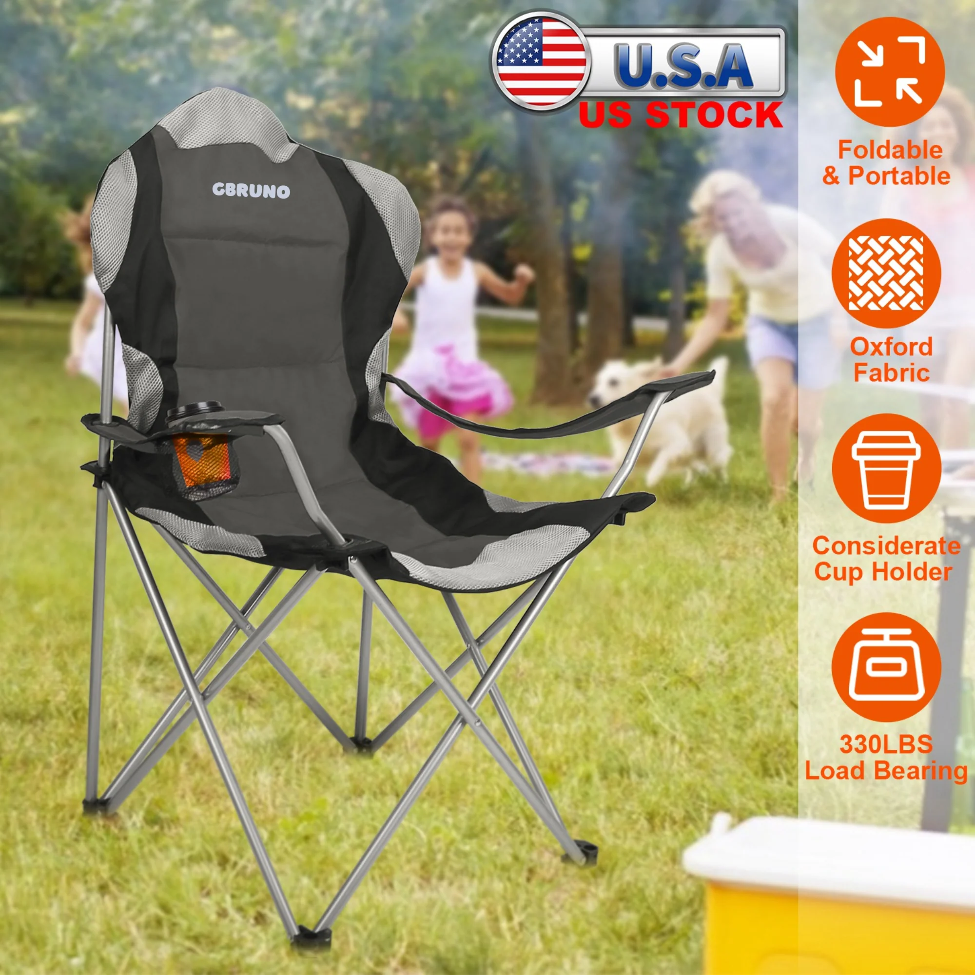 GBruno Foldable Camping Chair - Image 3