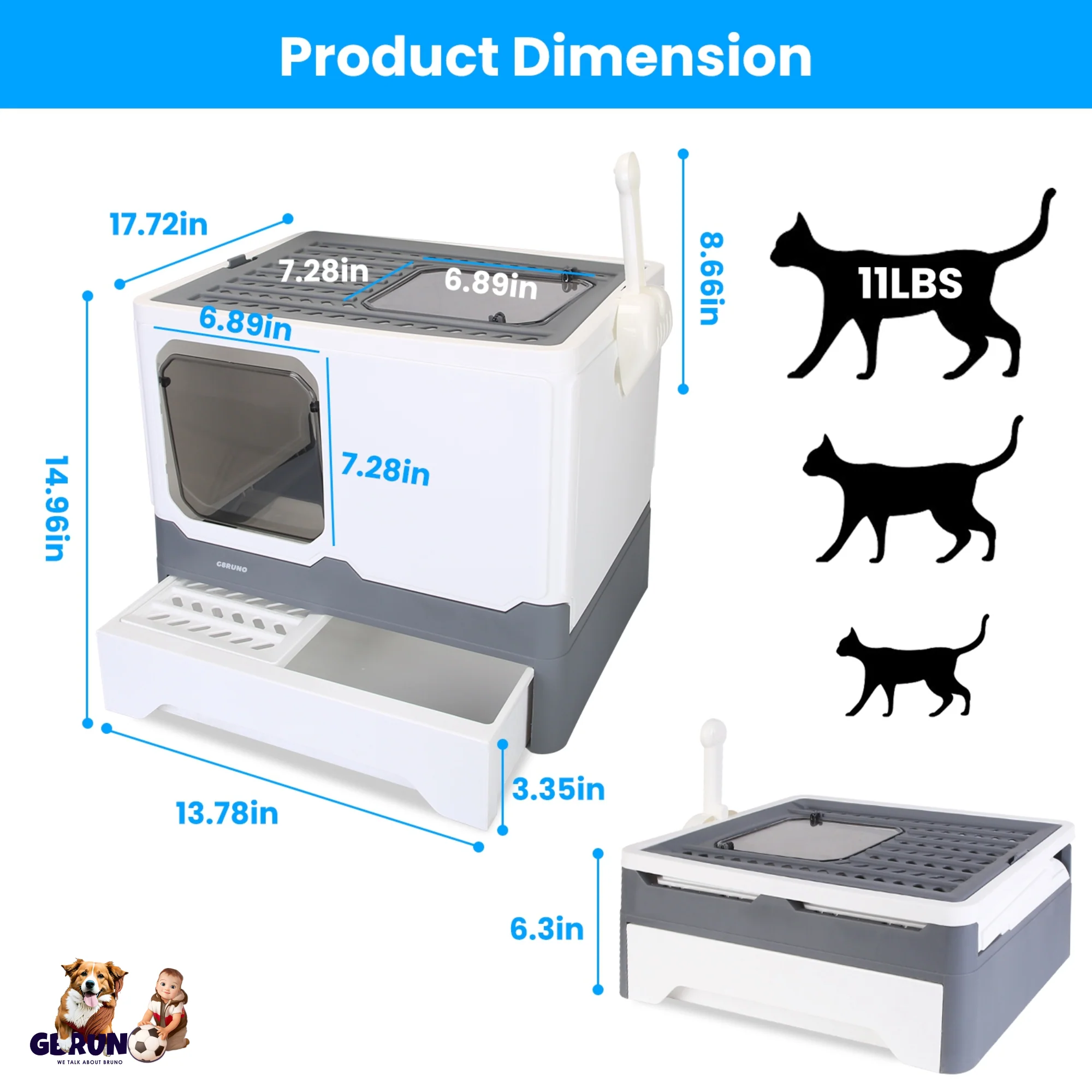 GBruno Foldable Cat Litter Box - Image 3