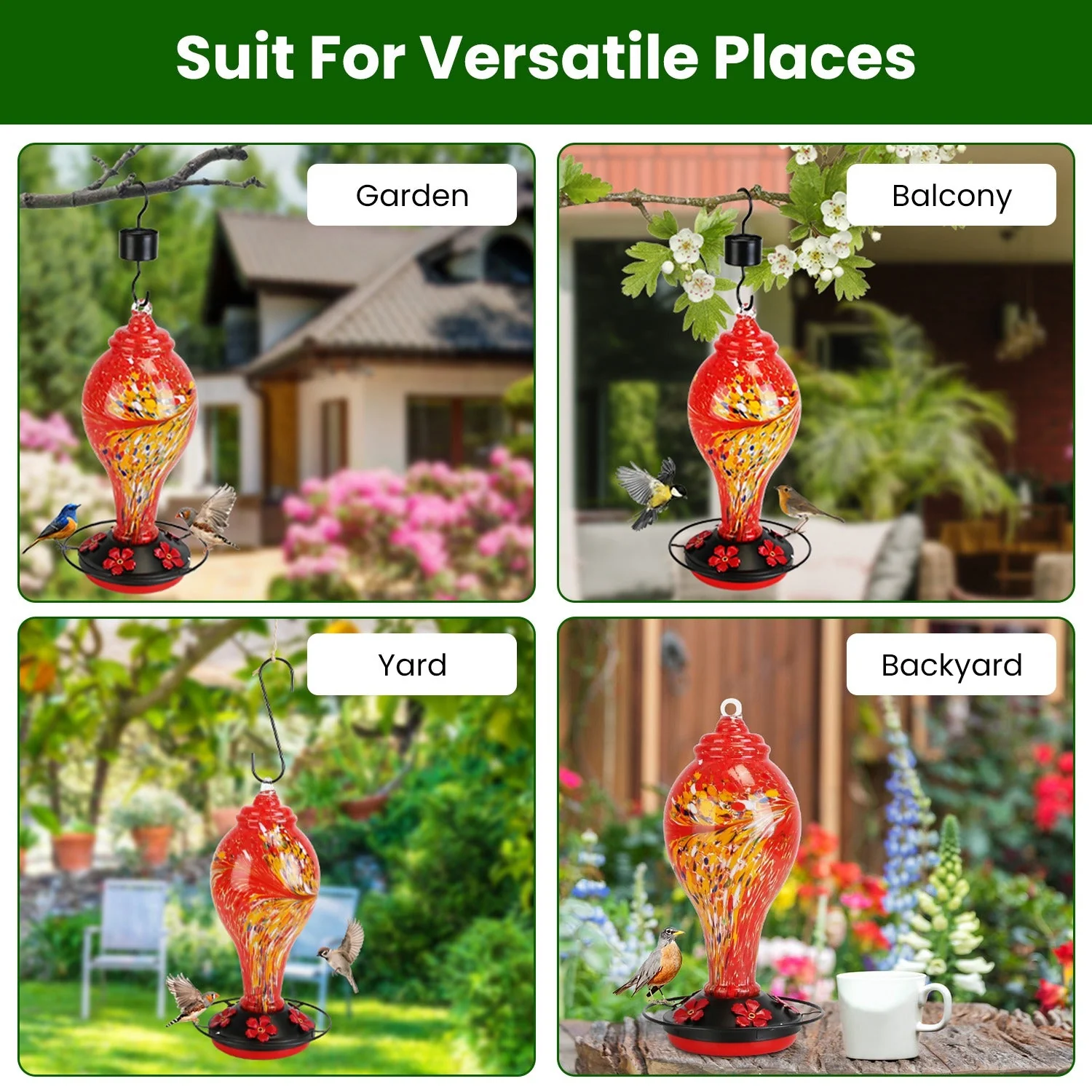 GBruno Glass Hummingbird Feeder - Image 5