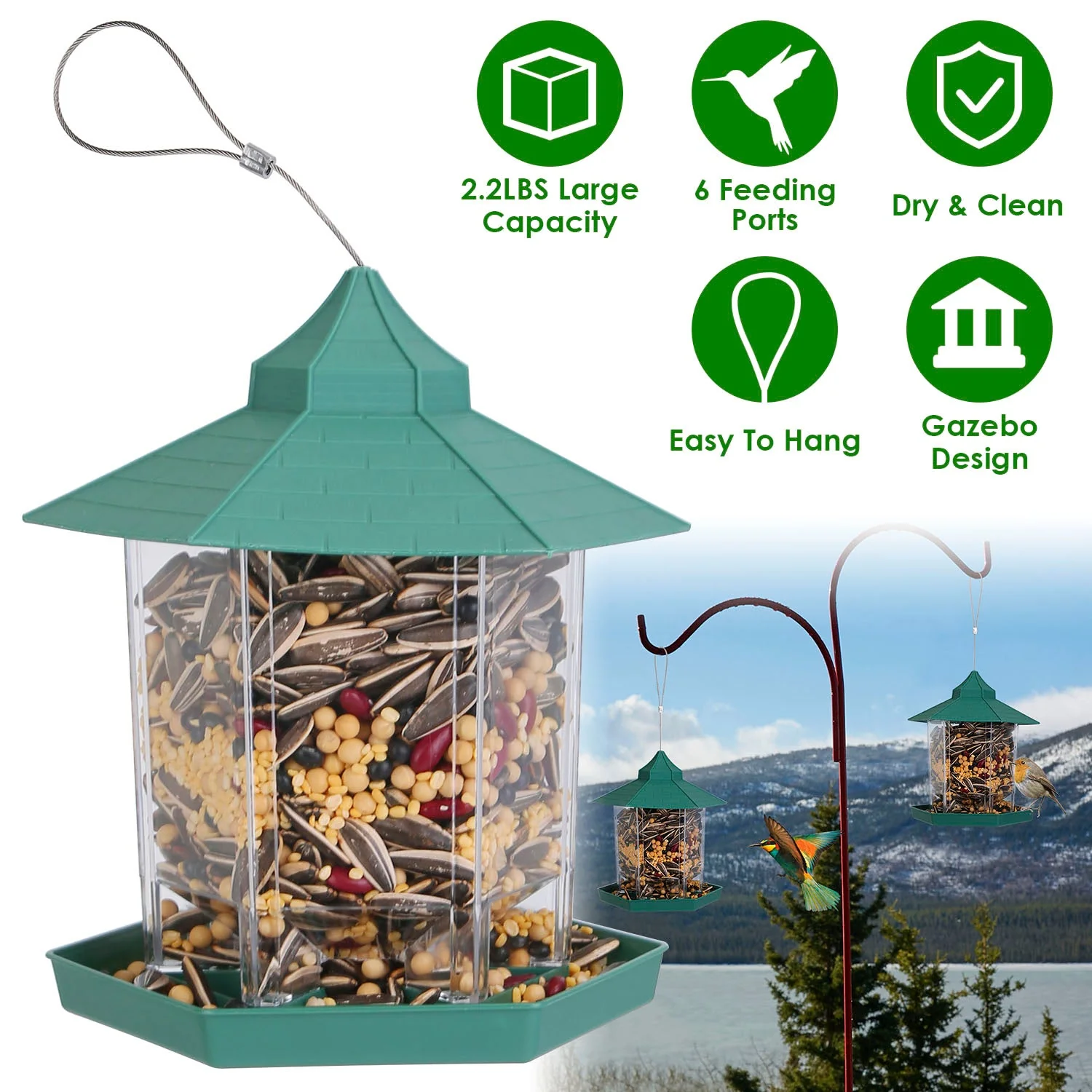 GBruno Hanging Gazebo Wild Bird Feeder - Image 2