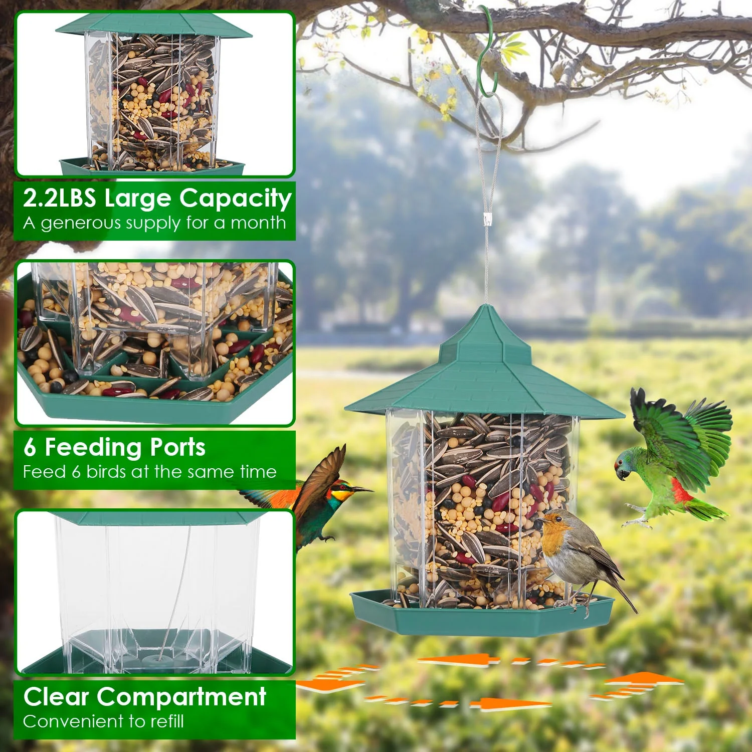 GBruno Hanging Gazebo Wild Bird Feeder - Image 6