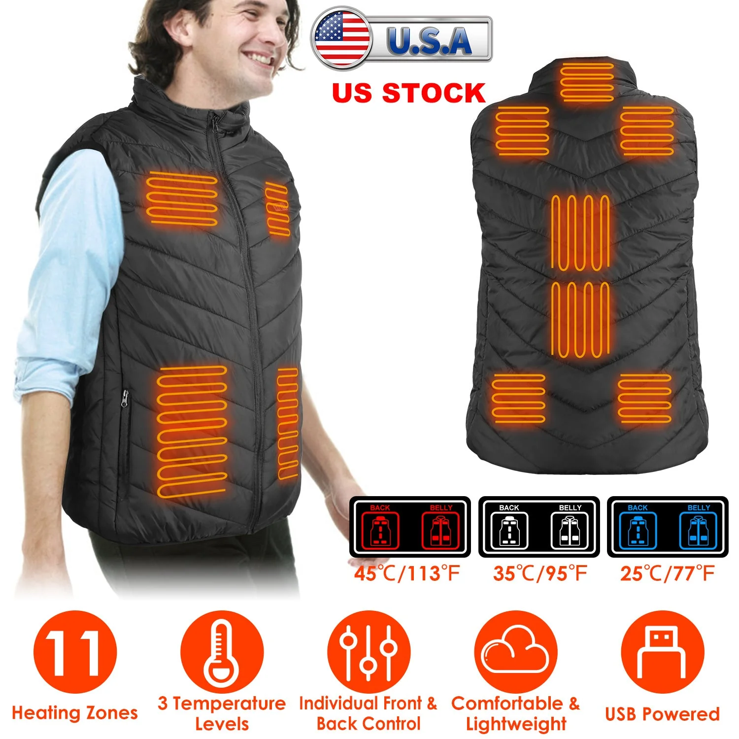 GBruno Heated Vest Electric USB - Image 4