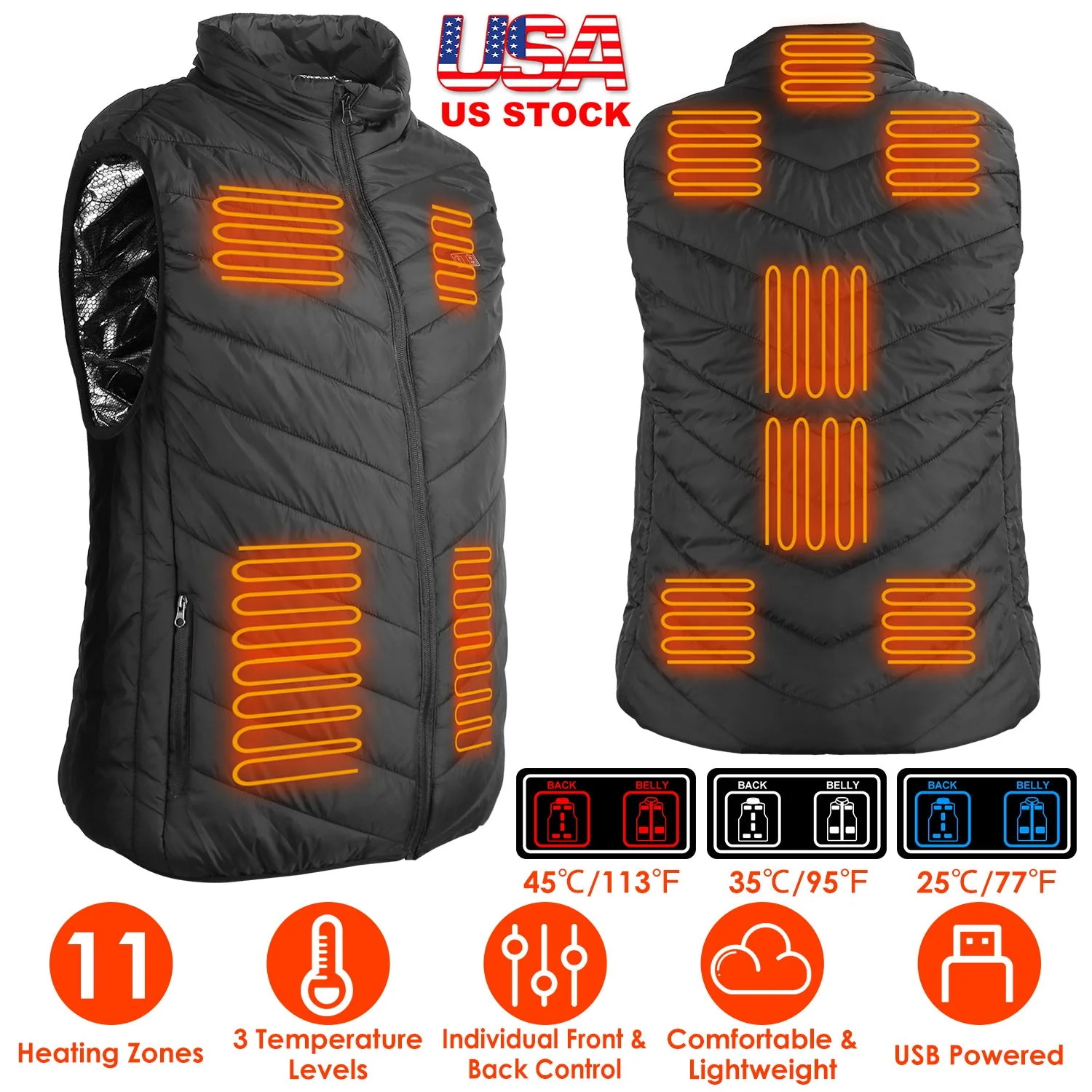 GBruno Heated Vest Electric USB - Image 5