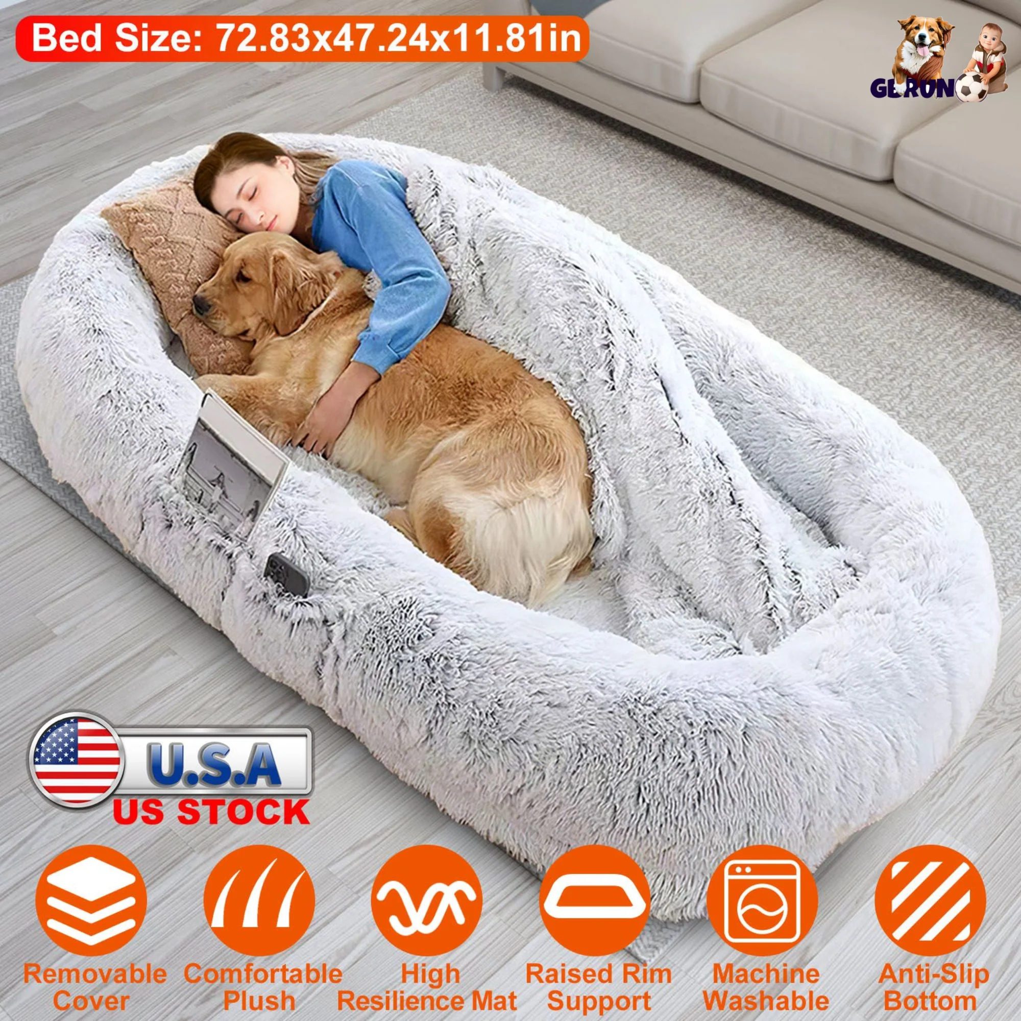 GBruno Human Size Dog Bed - Image 2