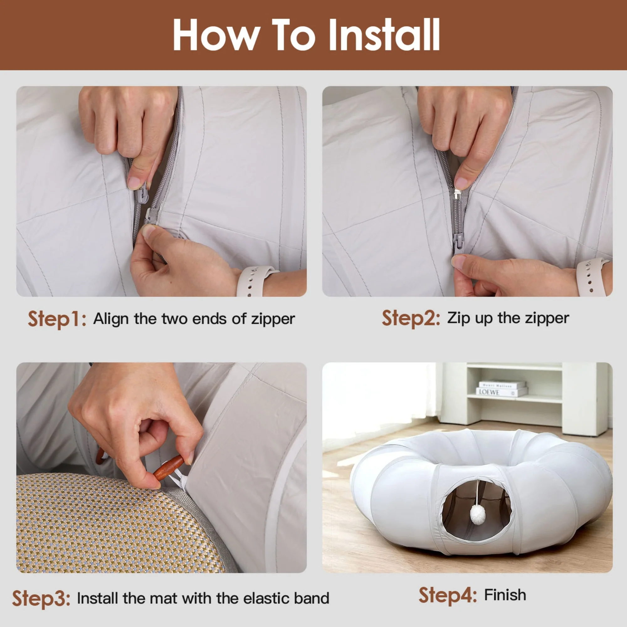 GBruno Indoor Cat Tunnel Bed - Image 5