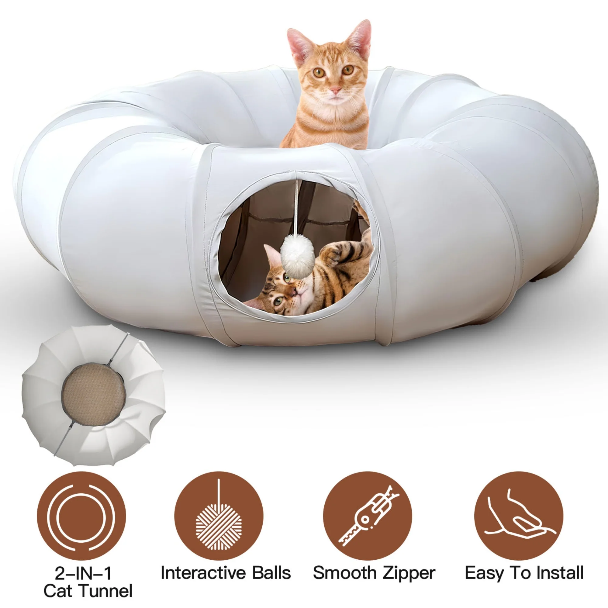 GBruno Indoor Cat Tunnel Bed - Image 6
