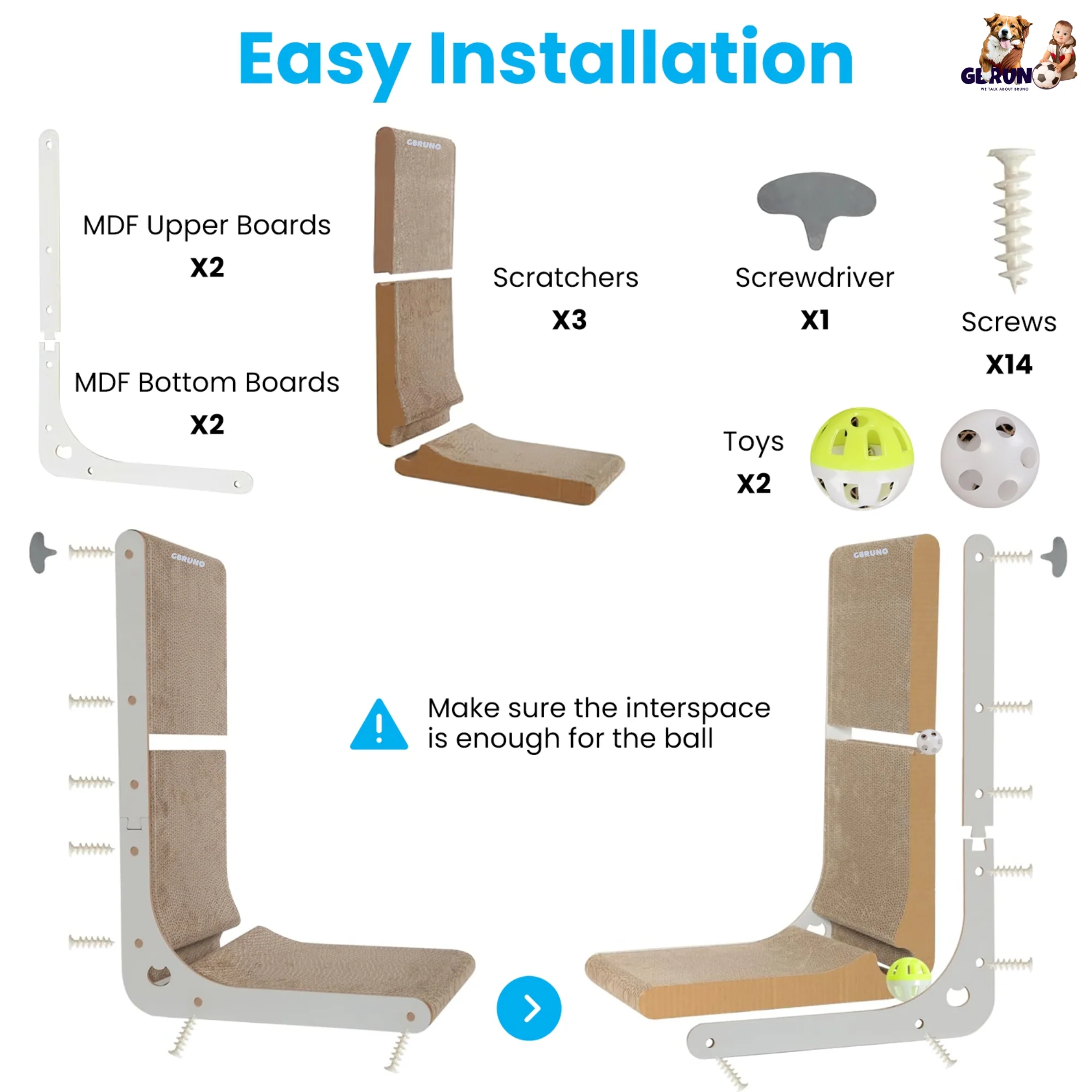 GBruno Indoor L Shaped Cat Scratcher - Image 3