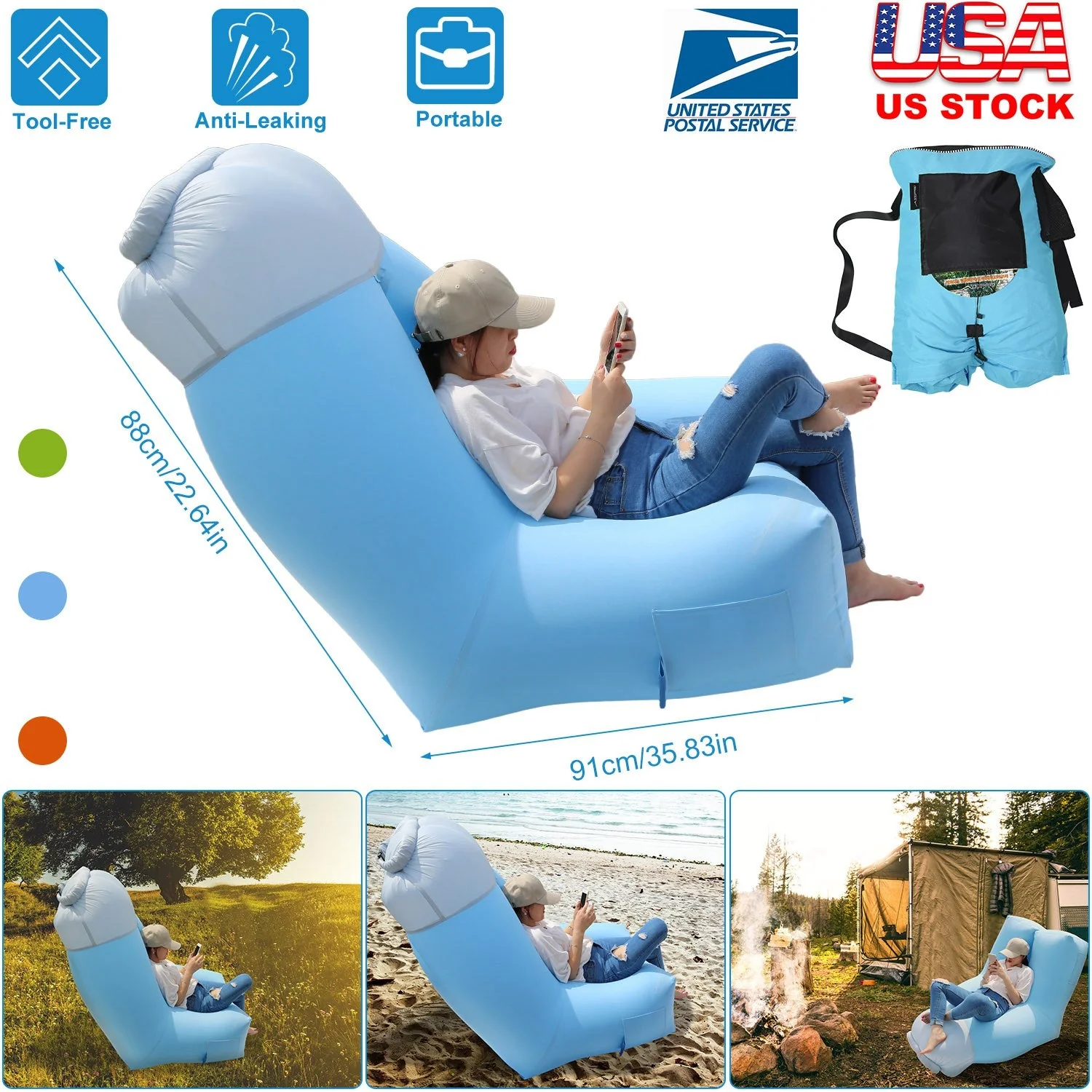 GBruno Inflatable Lounger Air Sofa - Image 4