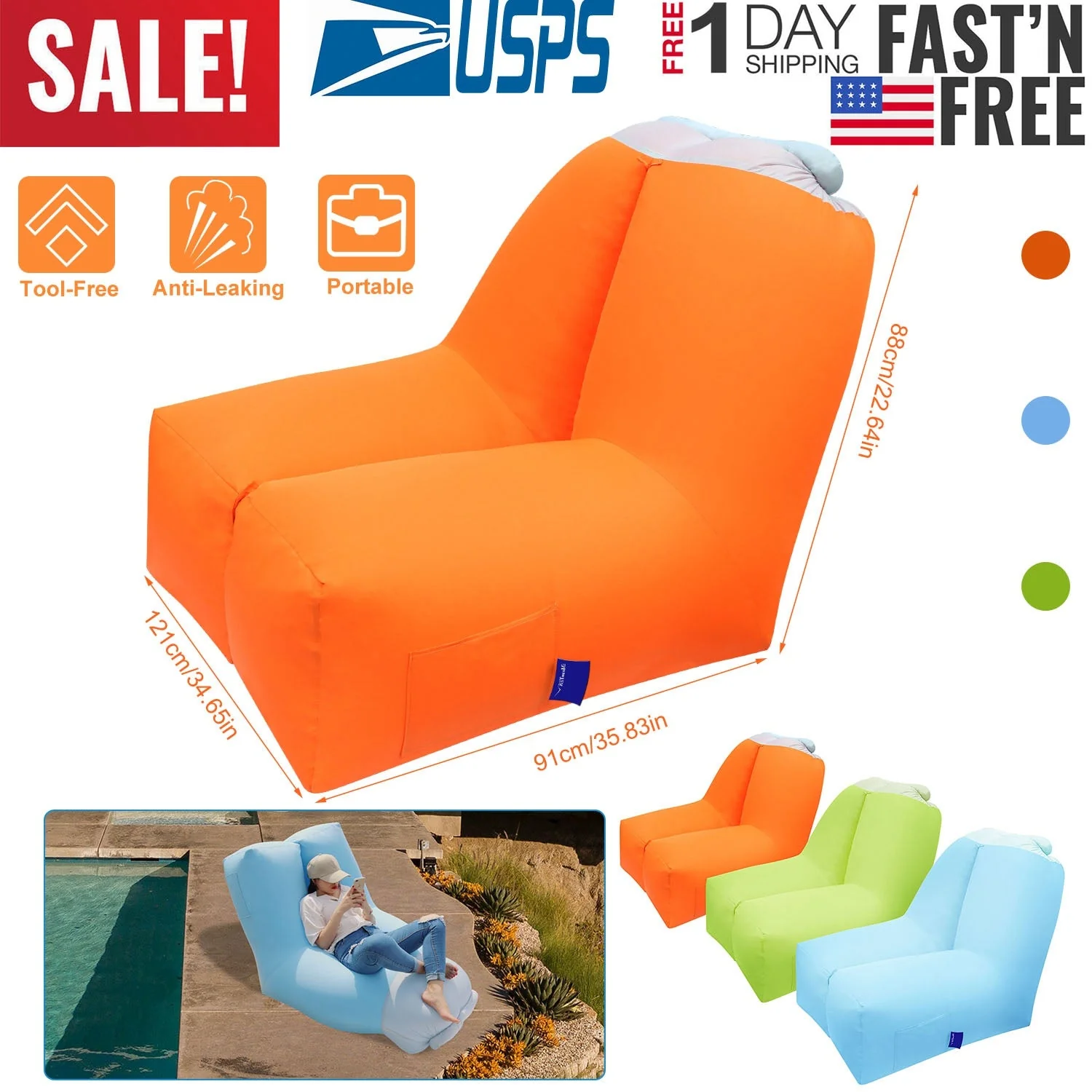 GBruno Inflatable Lounger Air Sofa - Image 5