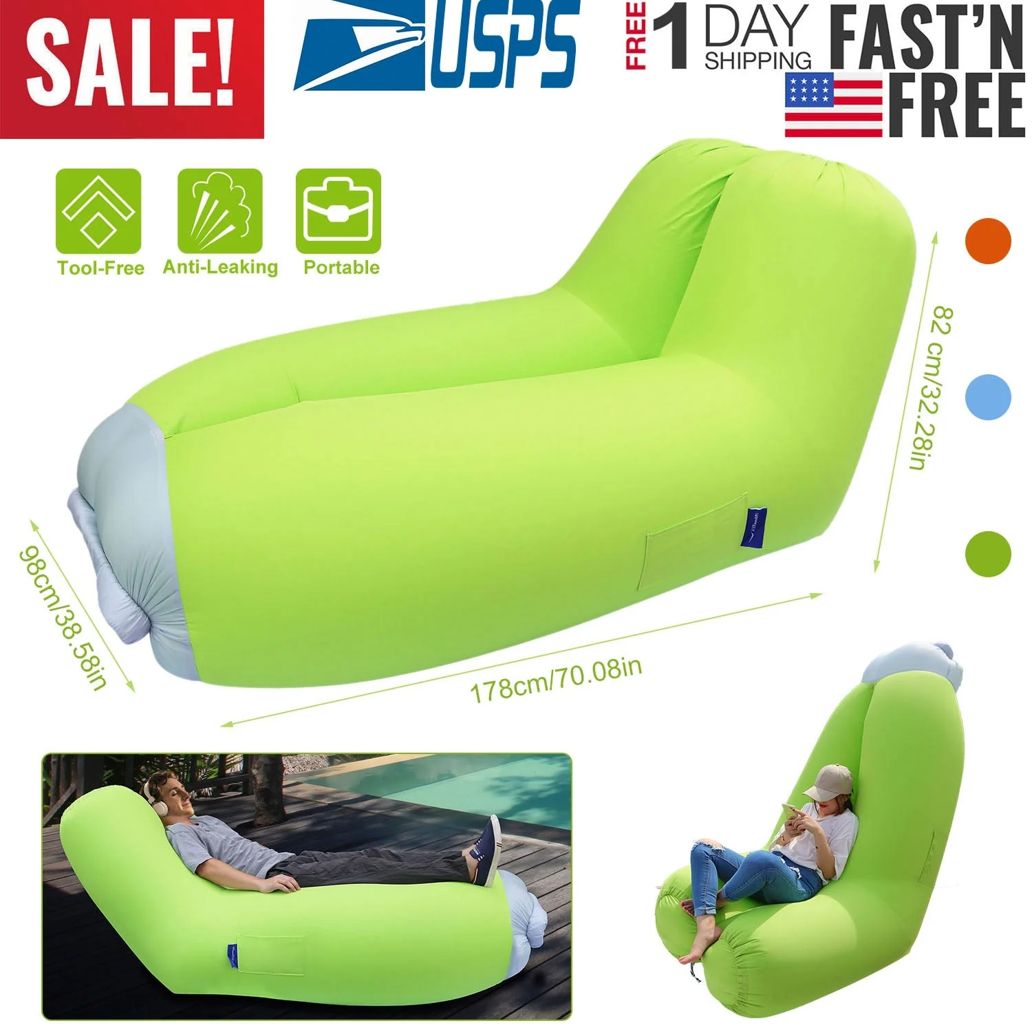GBruno Inflatable Lounger Air Sofa - Image 4