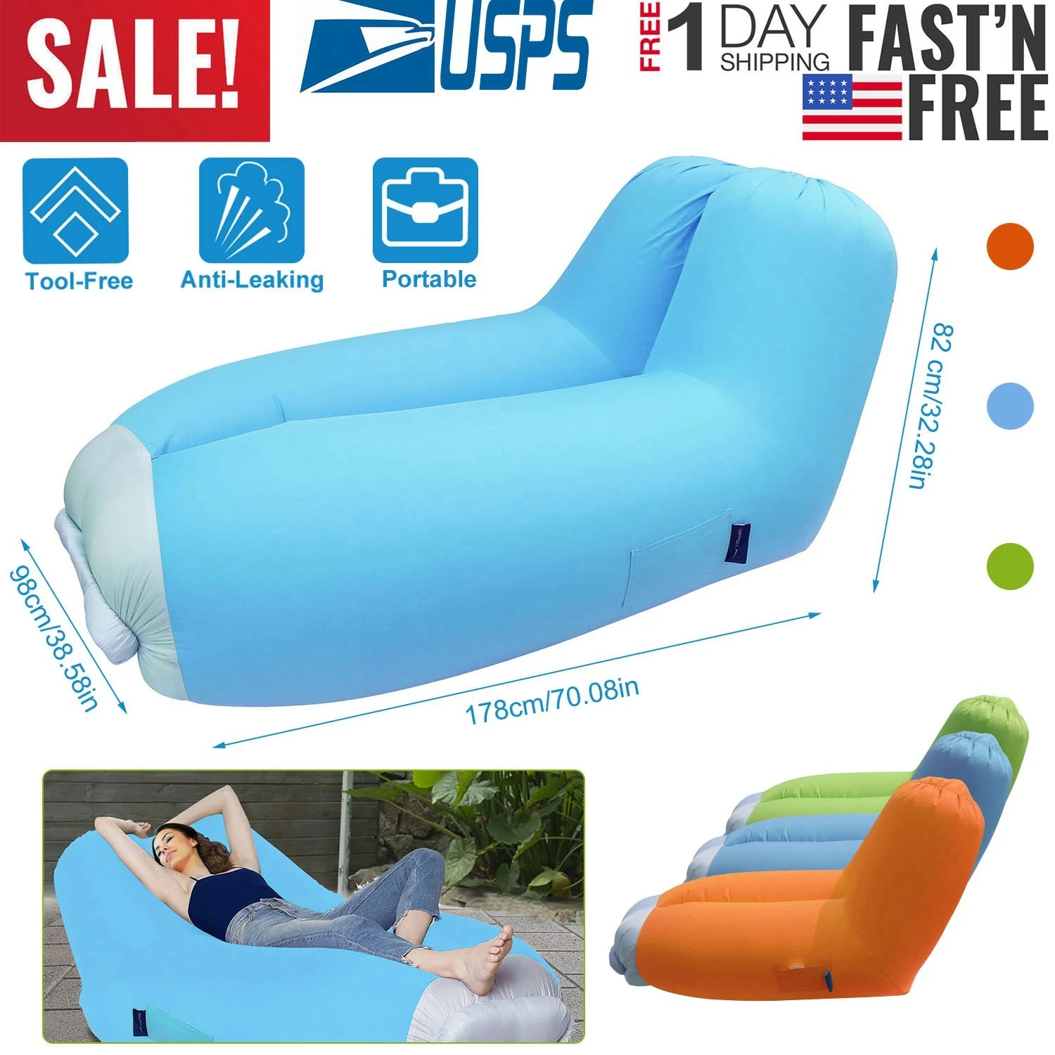 GBruno Inflatable Lounger Air Sofa - Image 6