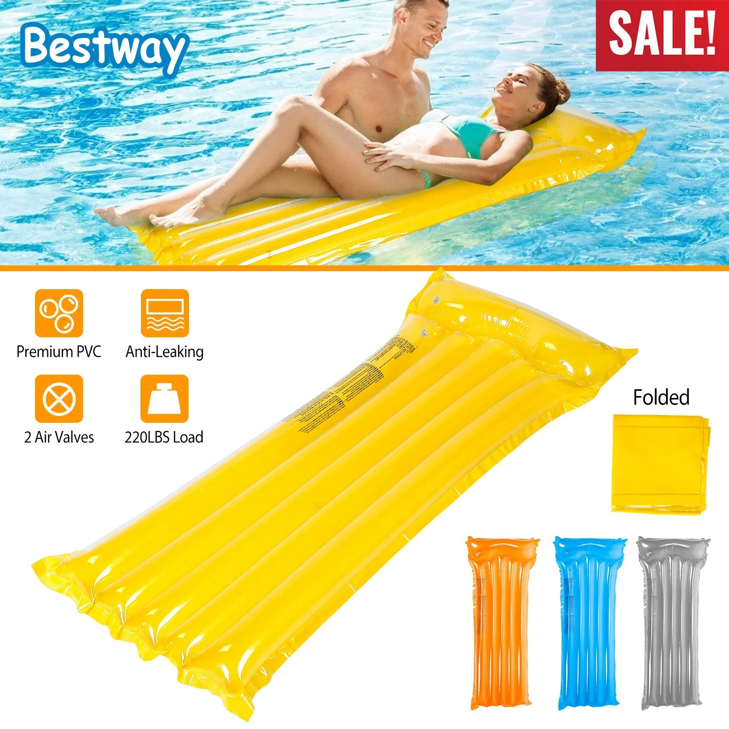 GBruno Inflatable Pool Float Raft - Image 2