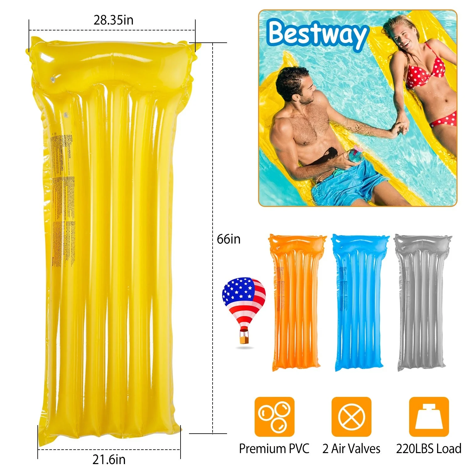 GBruno Inflatable Pool Float Raft - Image 4