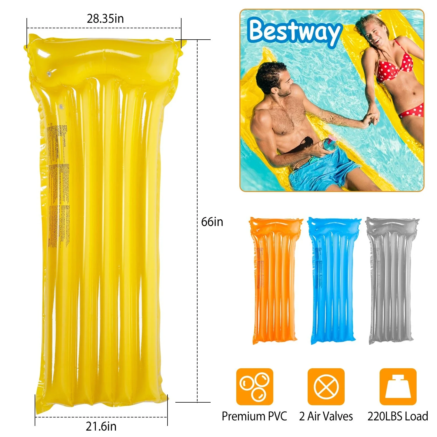 GBruno Inflatable Pool Float Raft - Image 5