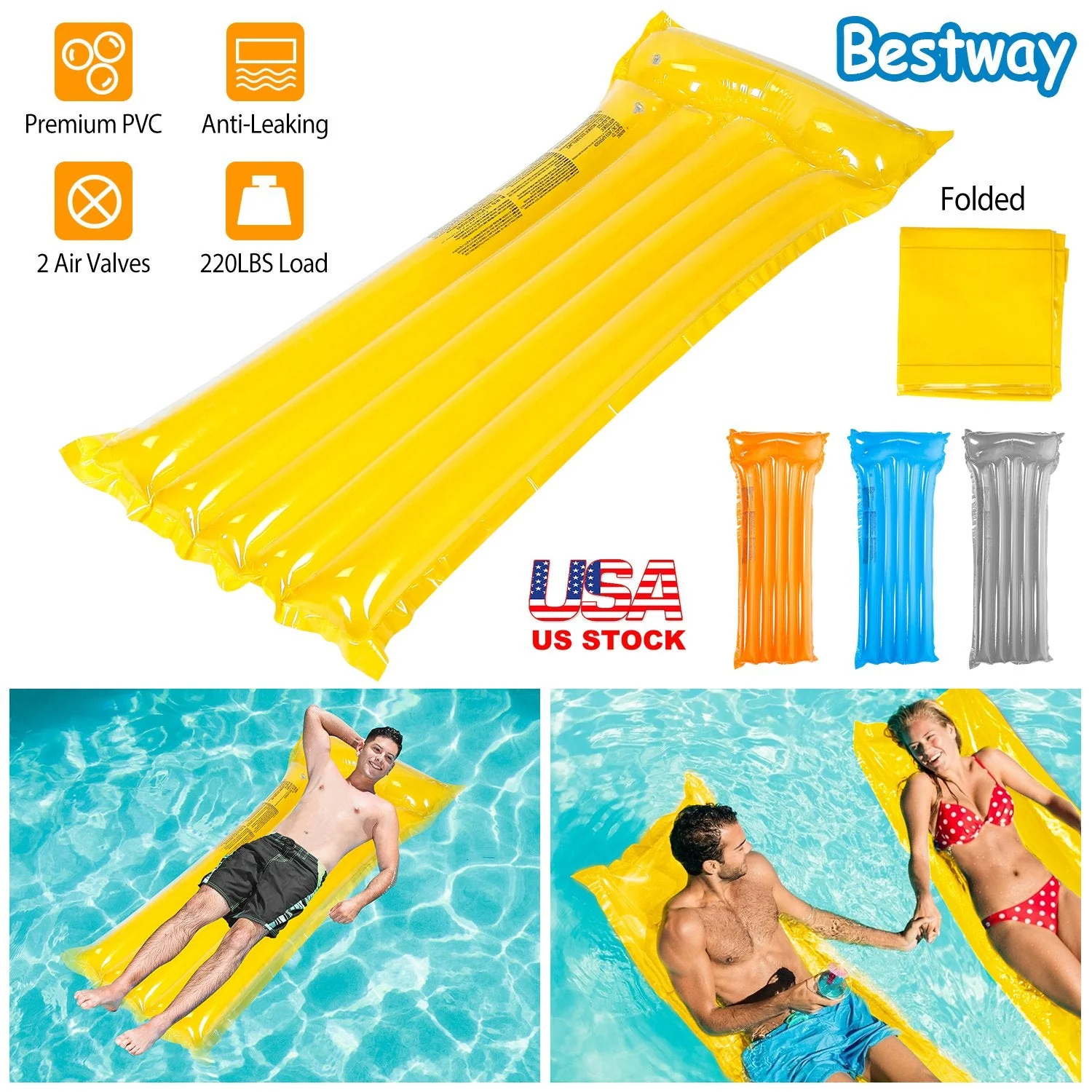 GBruno Inflatable Pool Float Raft - Image 6