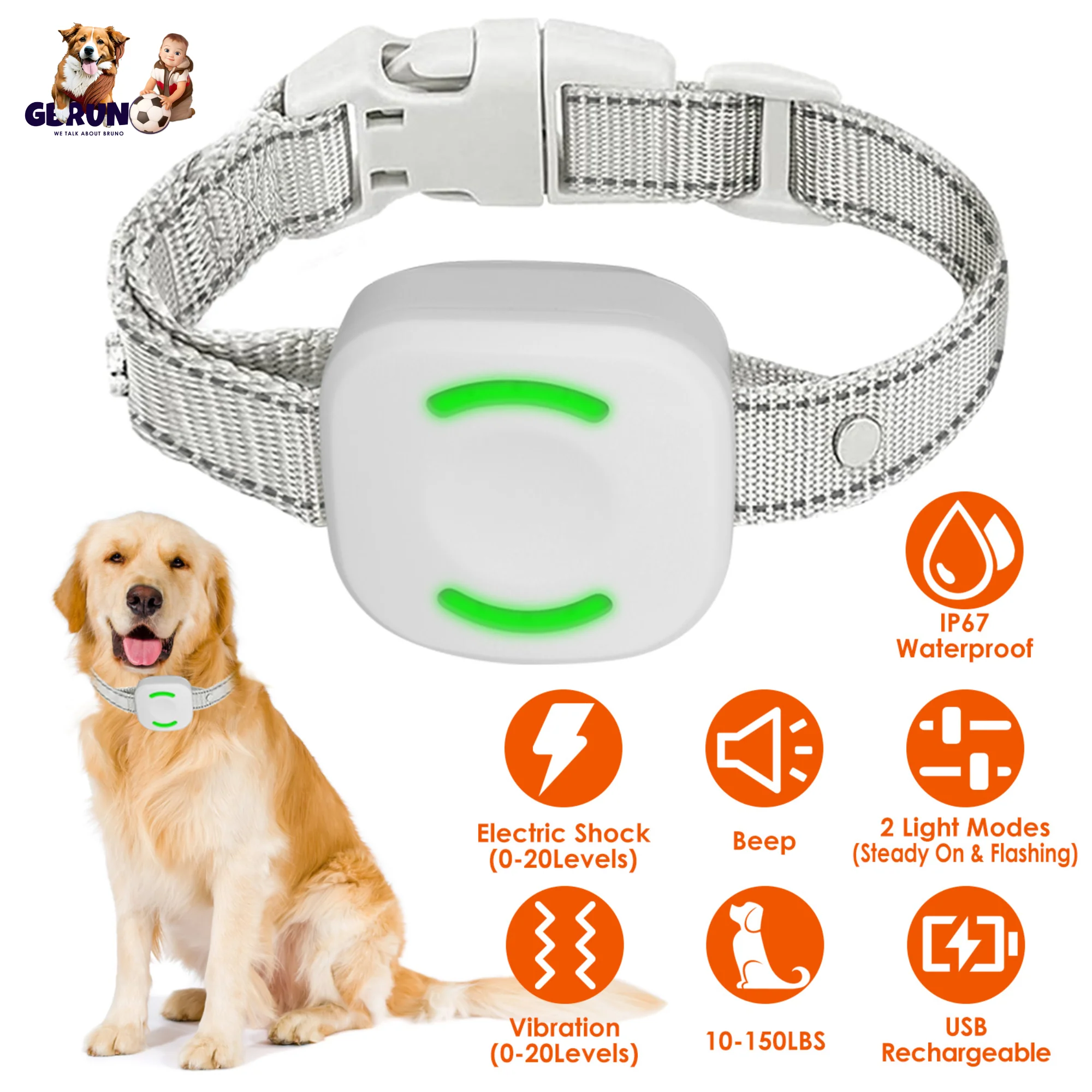 GBruno IP67 Waterproof Electric Dog Training Collar - Image 2