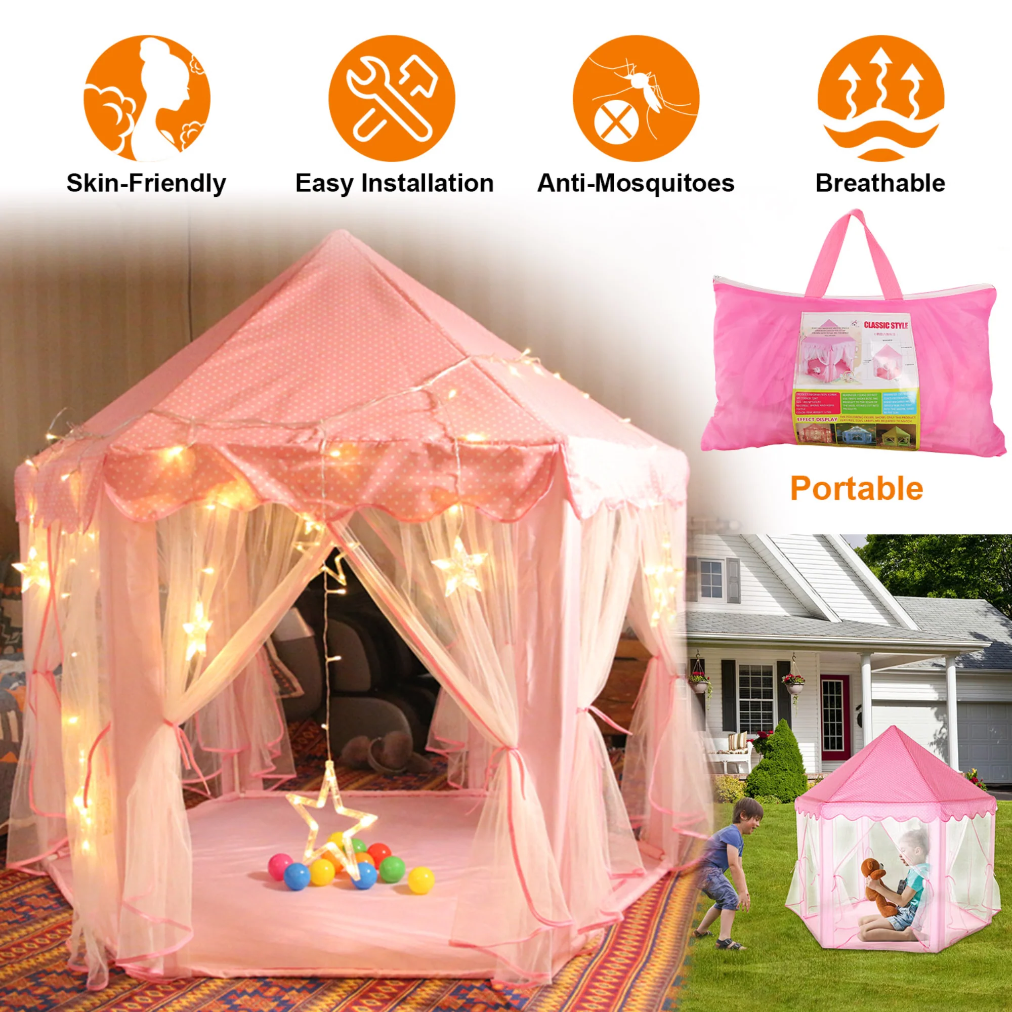 GBruno Kids Play Tents Princess for Girls - Image 3