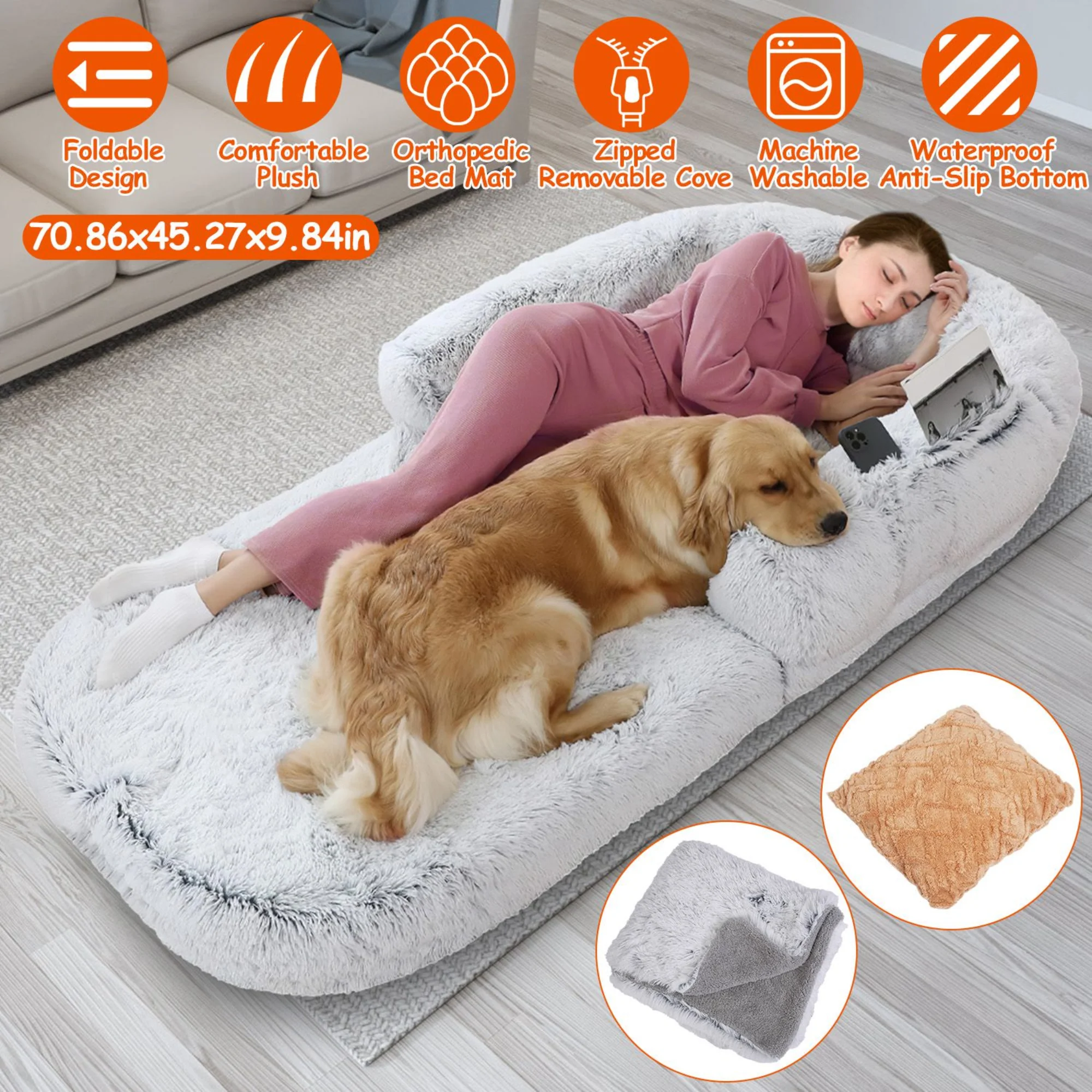 GBruno Large Foldable Human Size Dog Bed - Image 2