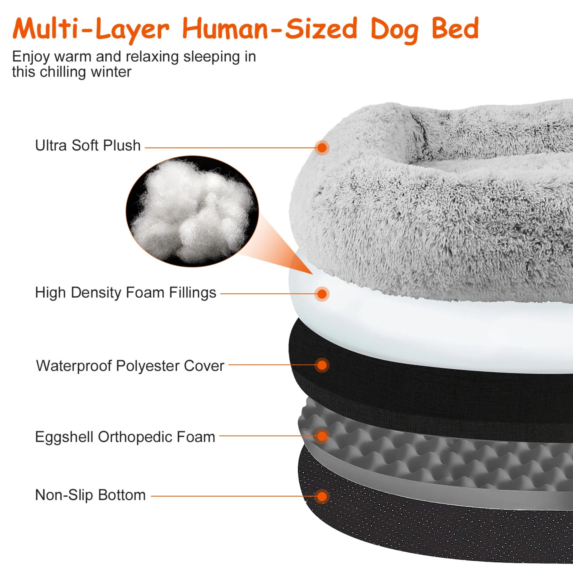 GBruno Large Foldable Human Size Dog Bed - Image 5