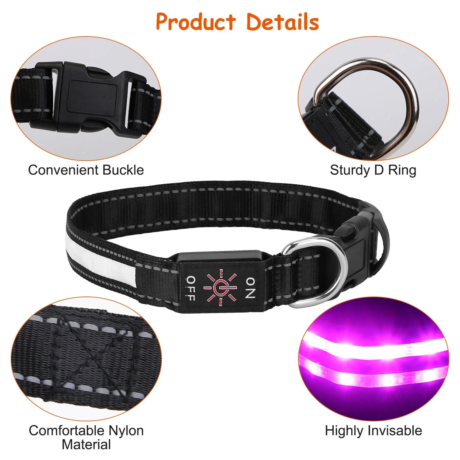 GBruno Light Up Dog Collar - Image 3
