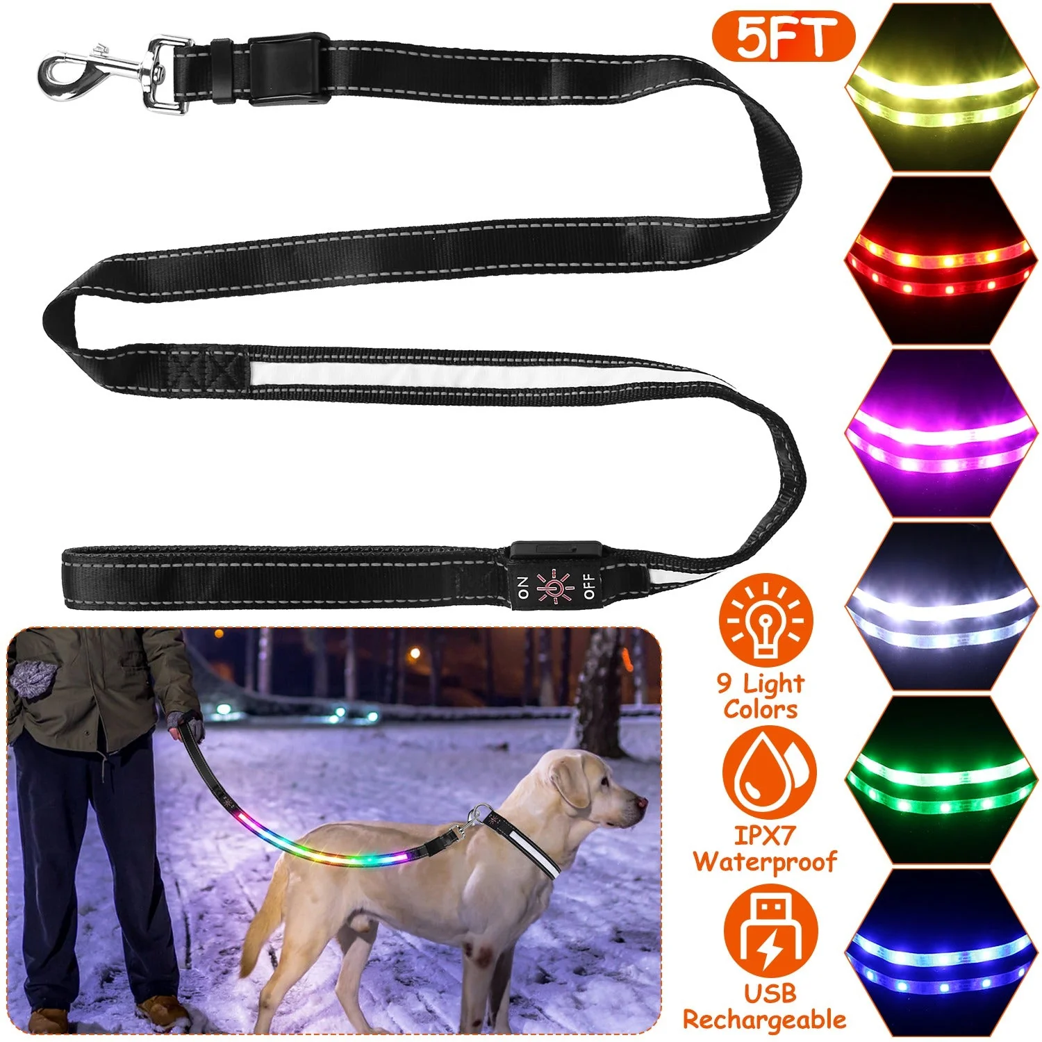 GBruno Light Up Dog Leash - Image 2