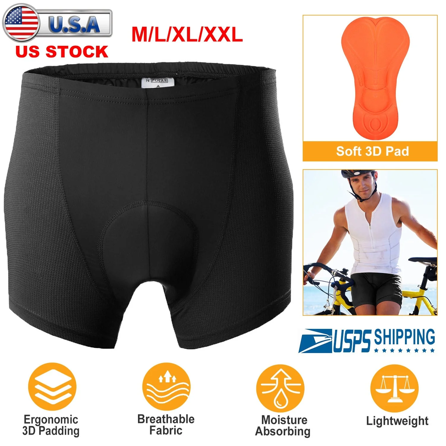 GBruno Men's Cycling Underwear Shorts - Image 2