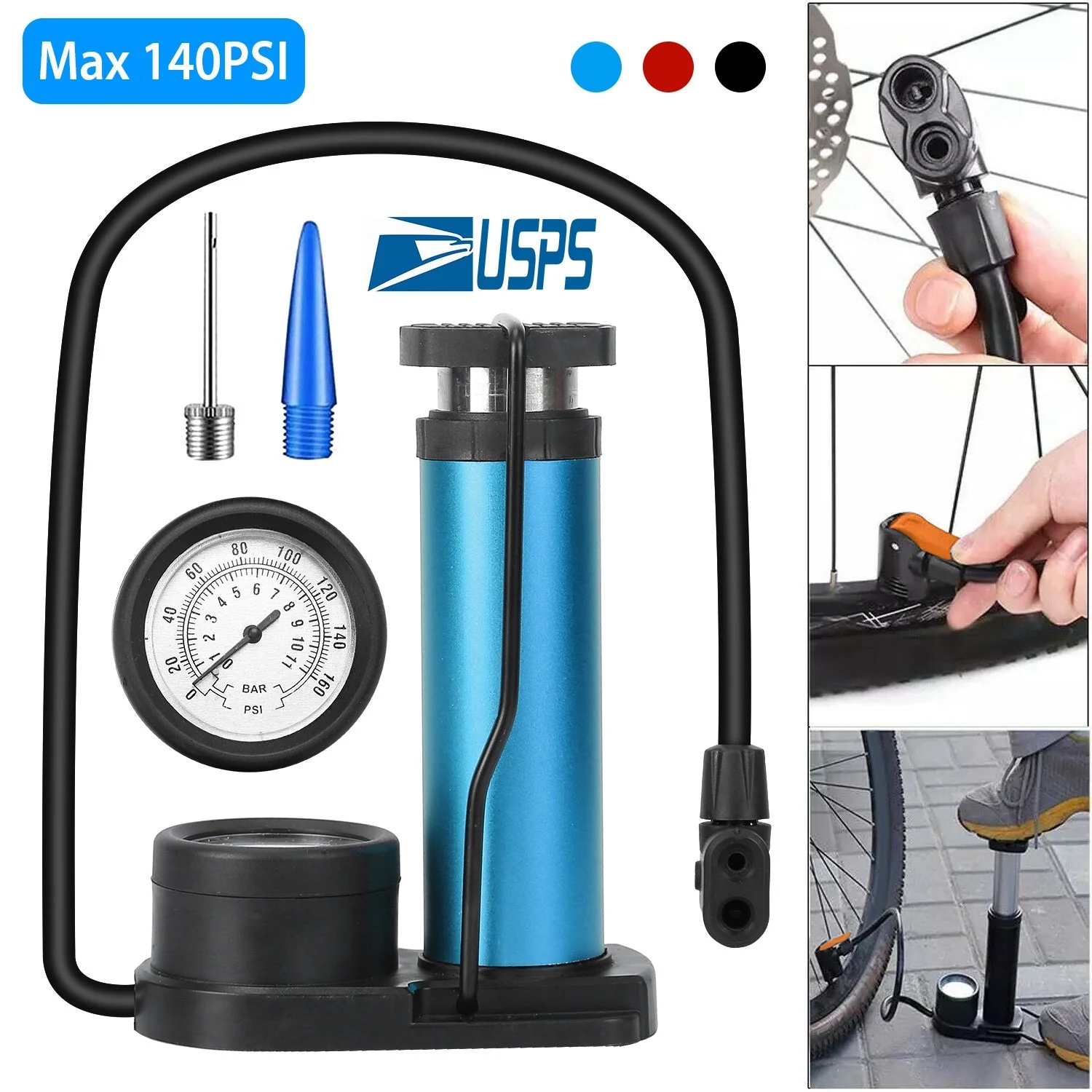 GBruno Mini Bike Foot Pump - Image 2