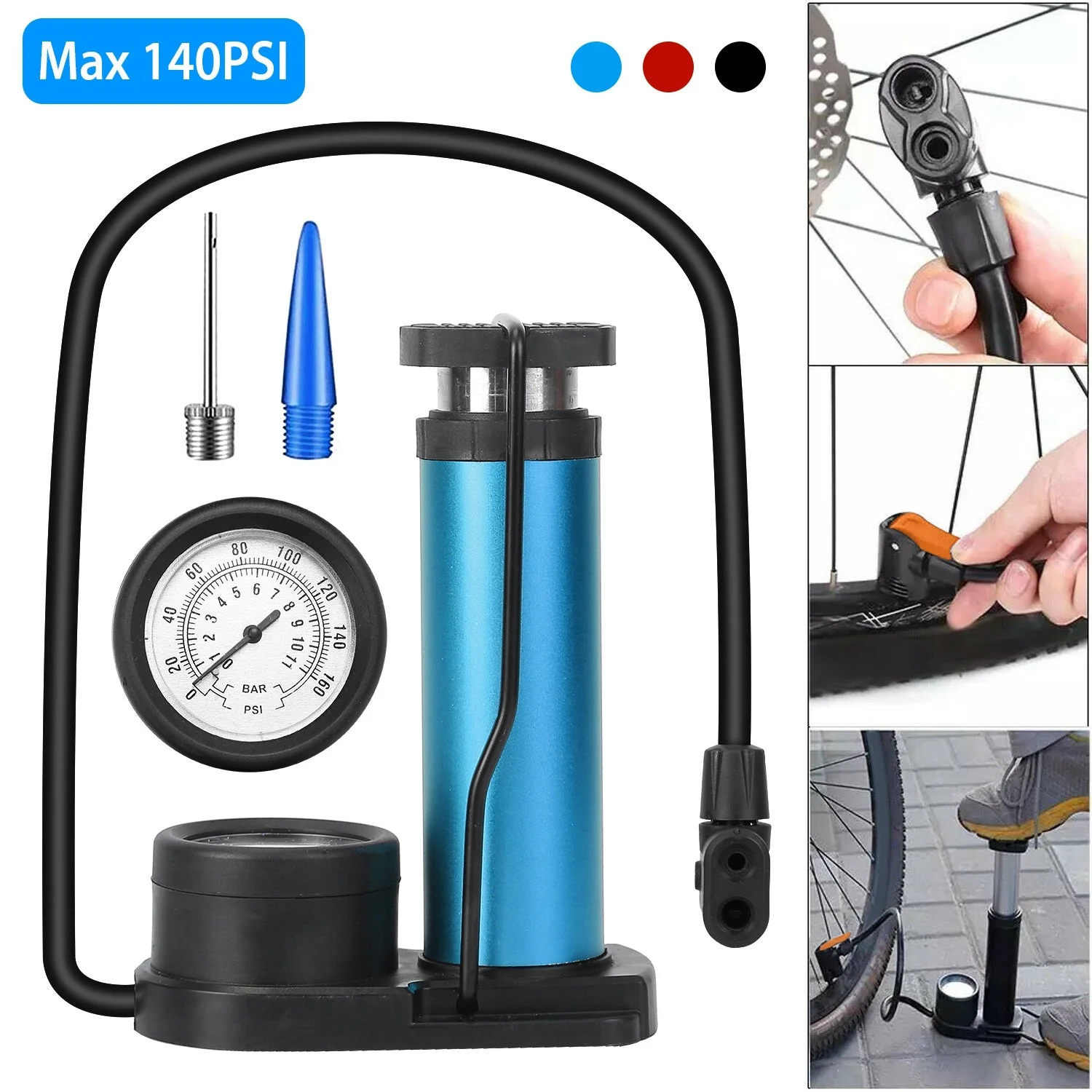 GBruno Mini Bike Foot Pump - Image 3