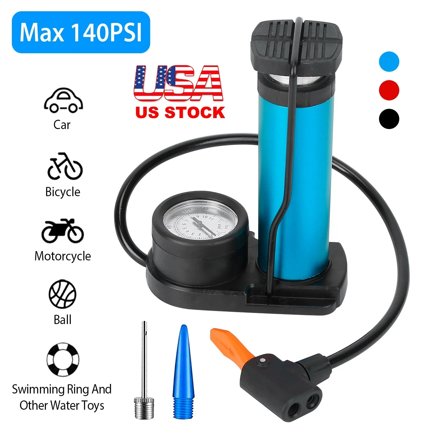 GBruno Mini Bike Foot Pump - Image 4