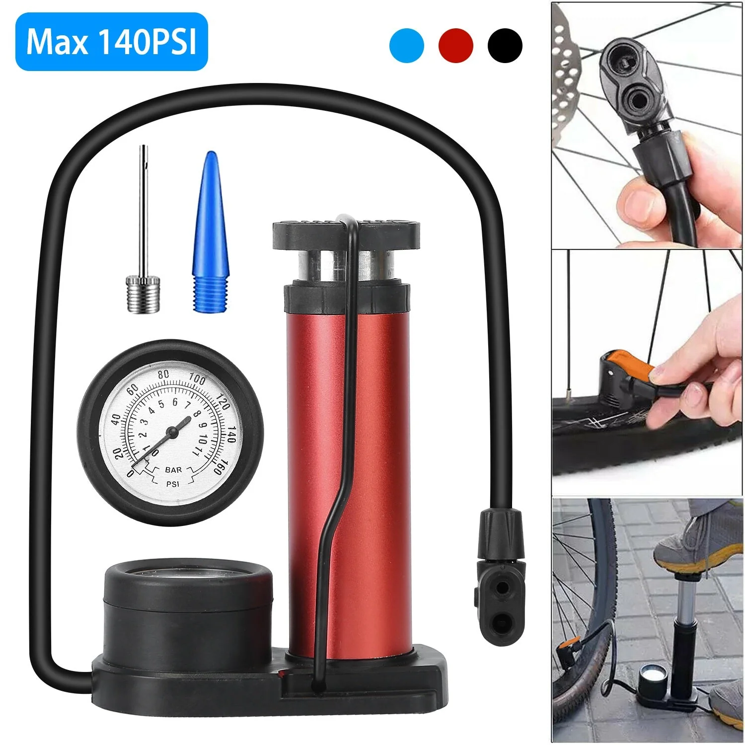 GBruno Mini Bike Foot Pump - Image 3