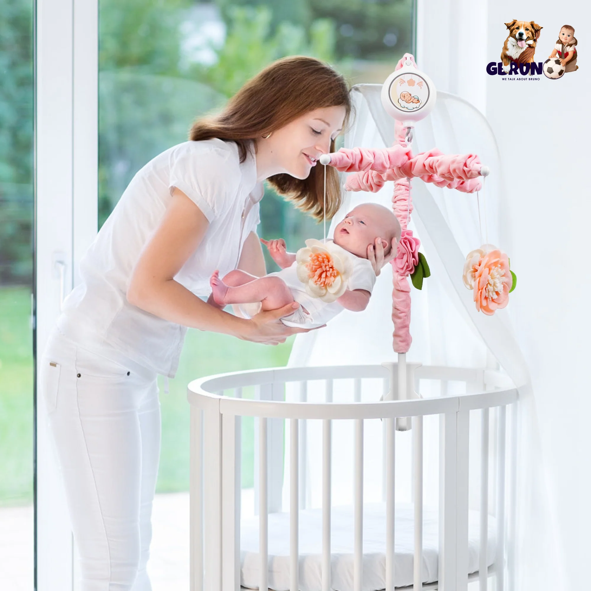 GBruno Musical Crib Mobile for Girls - Image 6